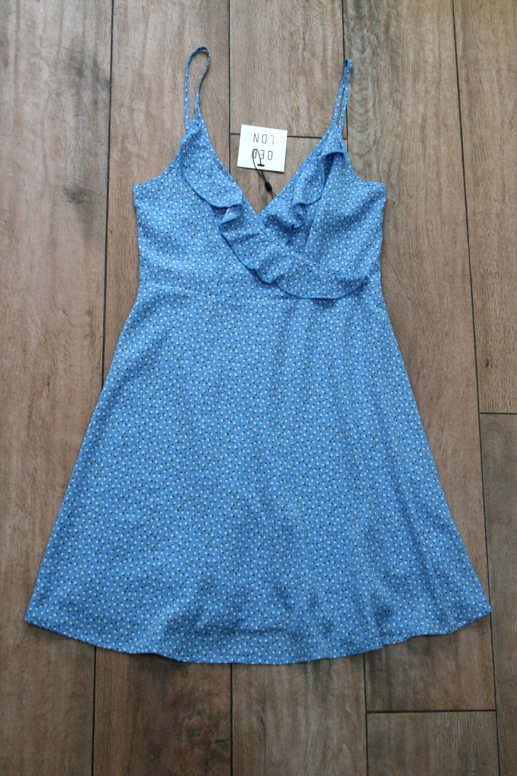NEW&TAGS QED LONDON strappy skater sundress SIZE 8 flirty ruffle beach floaty