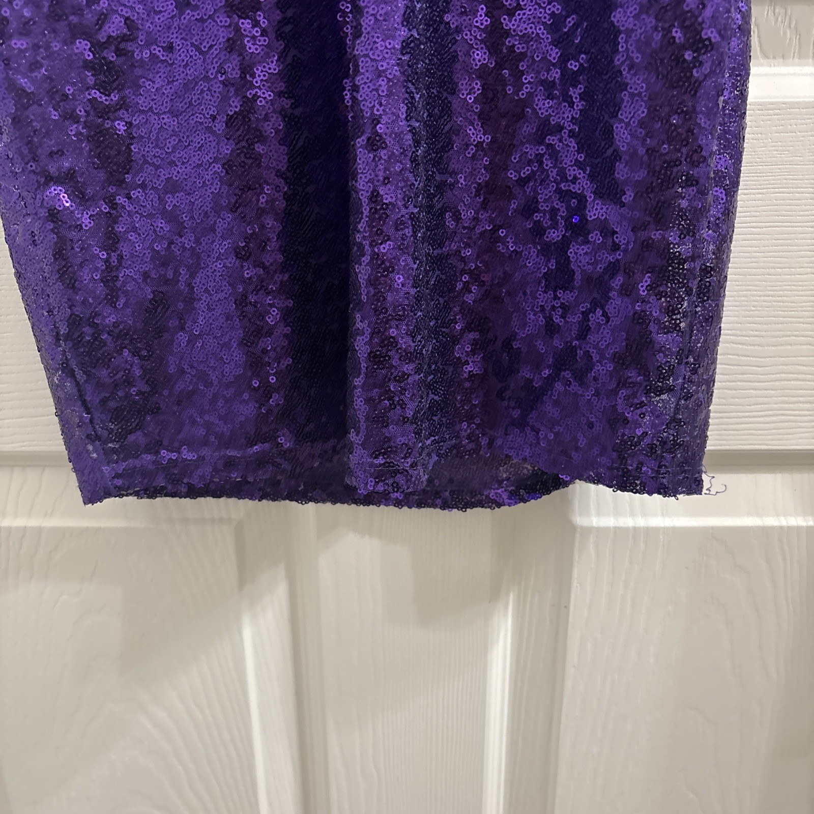Lucy In The Sky Purple Sequin Spaghetti Strap Lace Up Back Medium Mini Dress