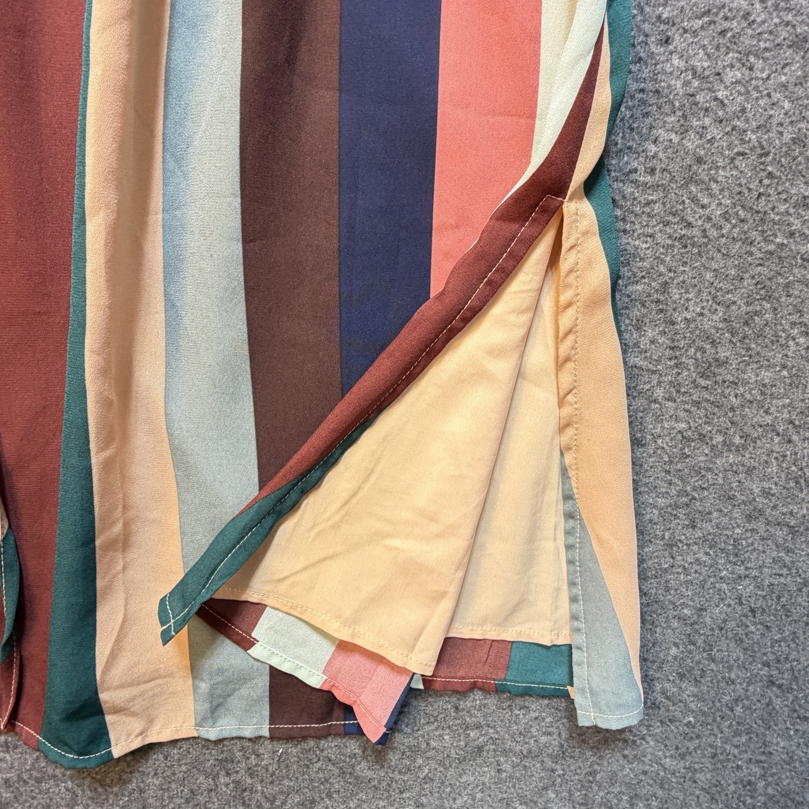 LULUS Sz XS Multicolor Vertical Striped Tie-Font Spaghetti Strap Mini Dress NWT