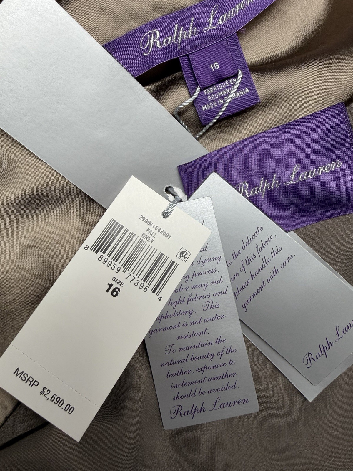NWT $2690 Ralph Lauren Collection Aniyah Washed Charmeuse Day Dress Sz 16