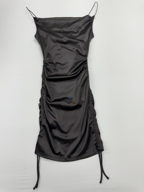 H&M Women’s Black Ruched Midi Dress XS Sleeveless