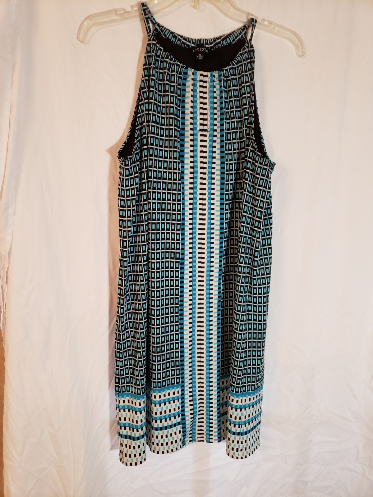 Women’s Max Edition Sleeveless Blue Print Dress Size M