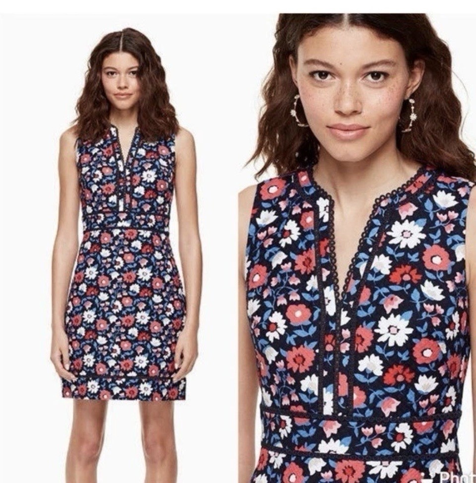 Kate Spade Shore Thing daisy Floral sheath dress New sleeveless Cotton sz8-12