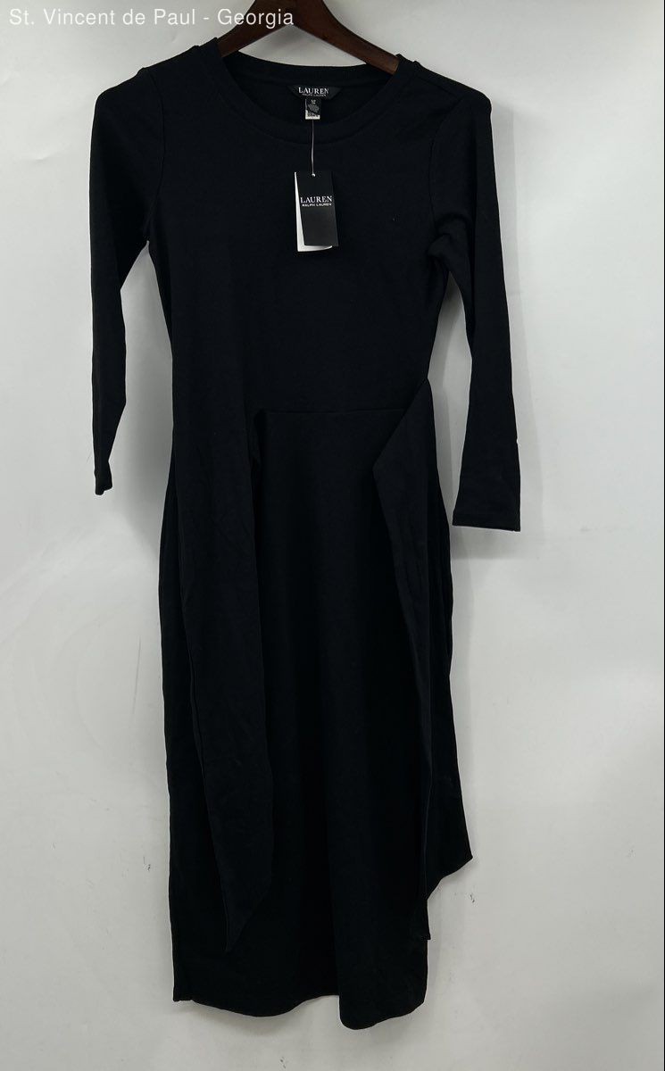 Lauren Ralph Lauren Black Label Long Sleeve Midi Dress Women’s SP Black Designer