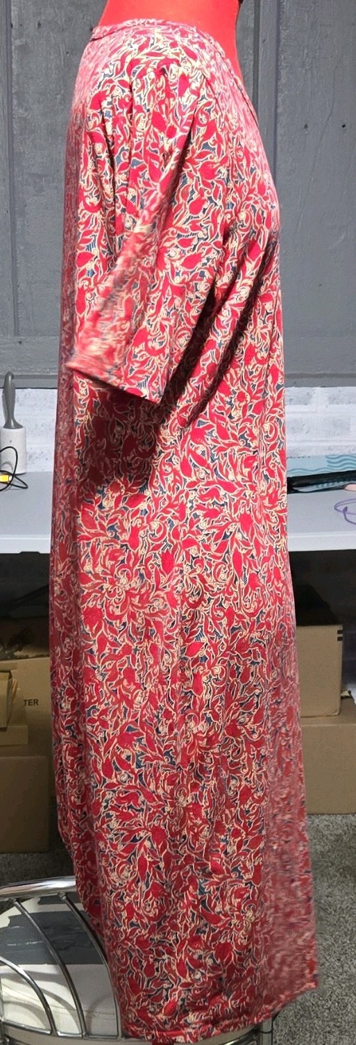 LuLaRoe Red Green Blue Julia Dress Floral Bodycon Size XL
