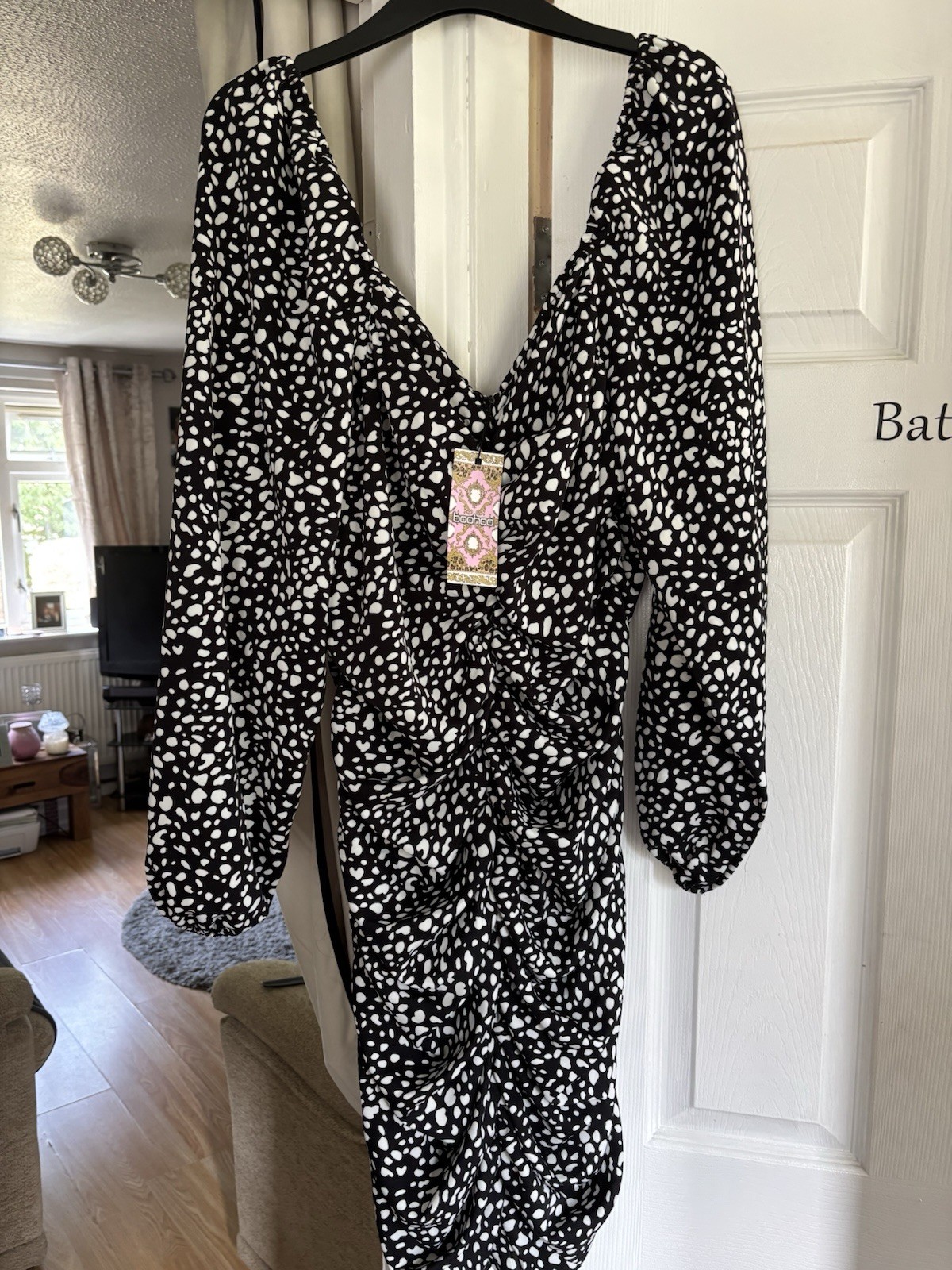 Ladies Ruched Animal Print Dress Size 20 from Boohoo Bnwt