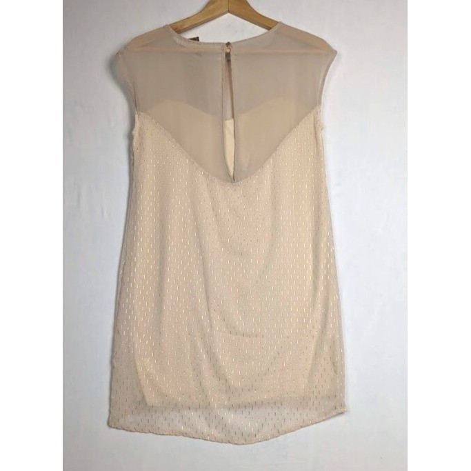 Francescas Collection Ivory and gold sheer panel dress sz SM tag price $48 NWT