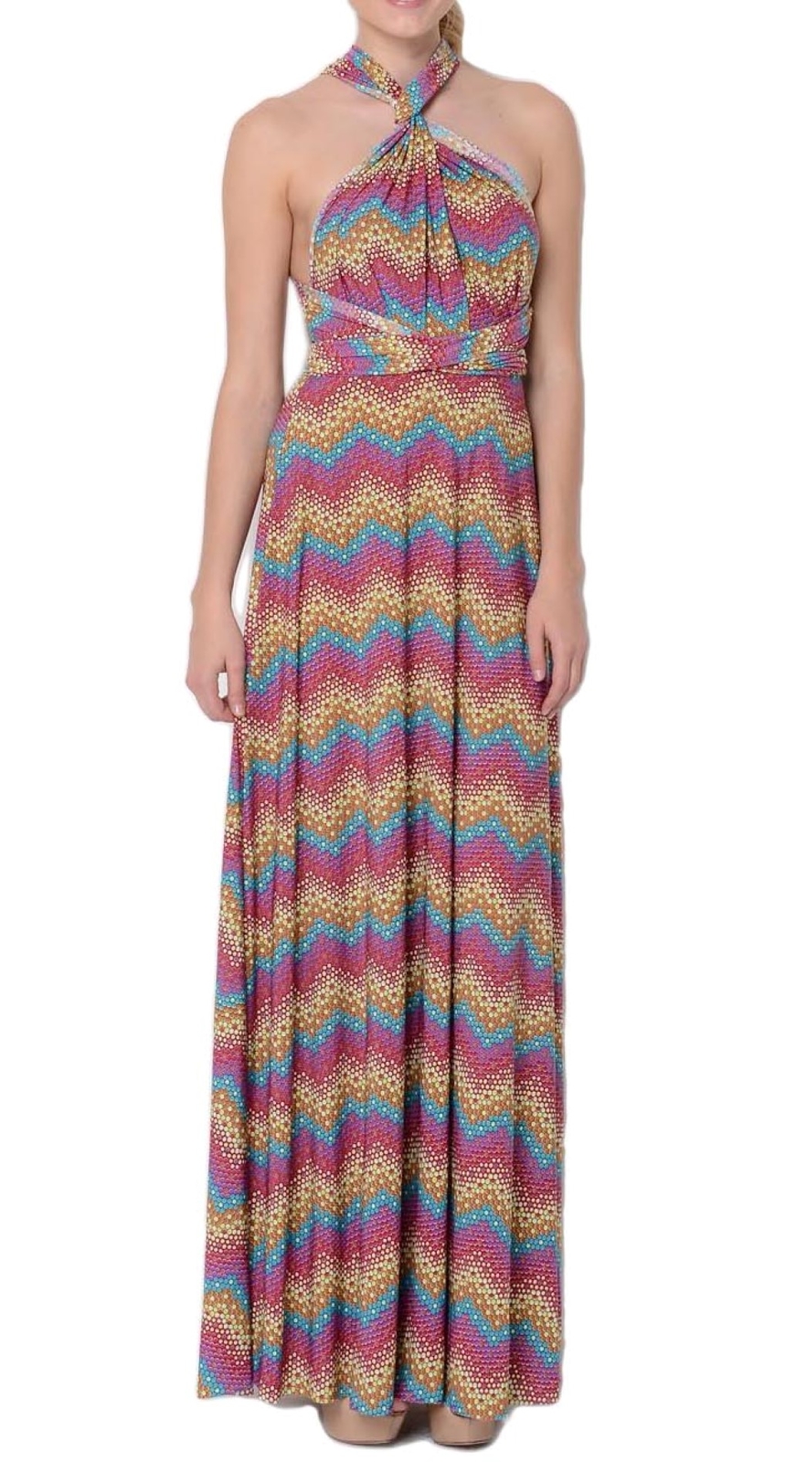 VON VONNI Women’s Purple Mosaic Transformer Dress Long One Size VVL101 $120
