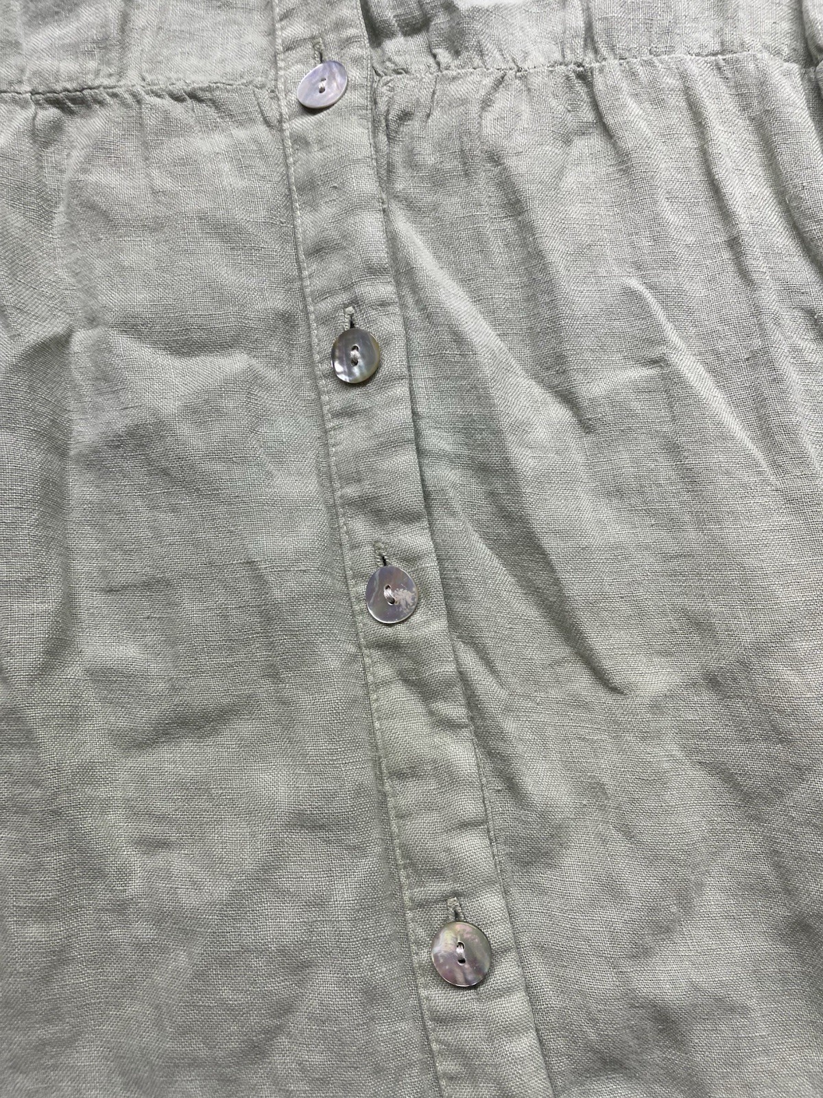 Zara Linen Button Front Khaki Green Shirt Dress Women’s Small *NEW*