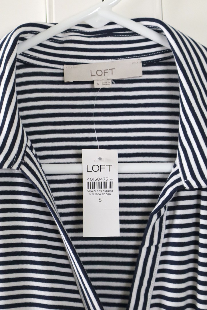 ANN TAYLOR LOFT NWT $89 Soft Stretch Asymmetric Midi Shirt Dress Size Small
