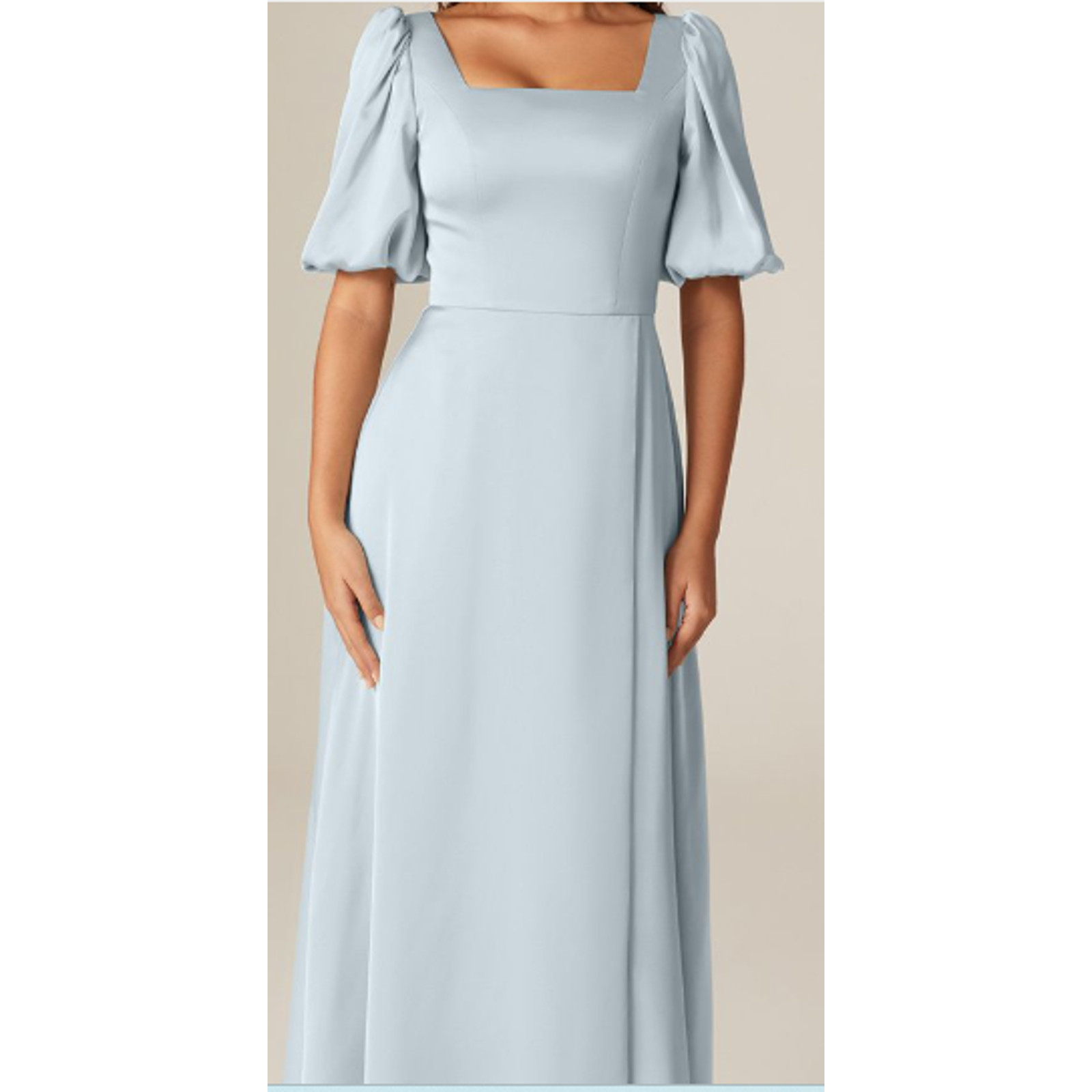 AW BRIDAL sz 2 XS Baby Blue Etta Satin Formal Bridesmaid Maxi Dress New B49