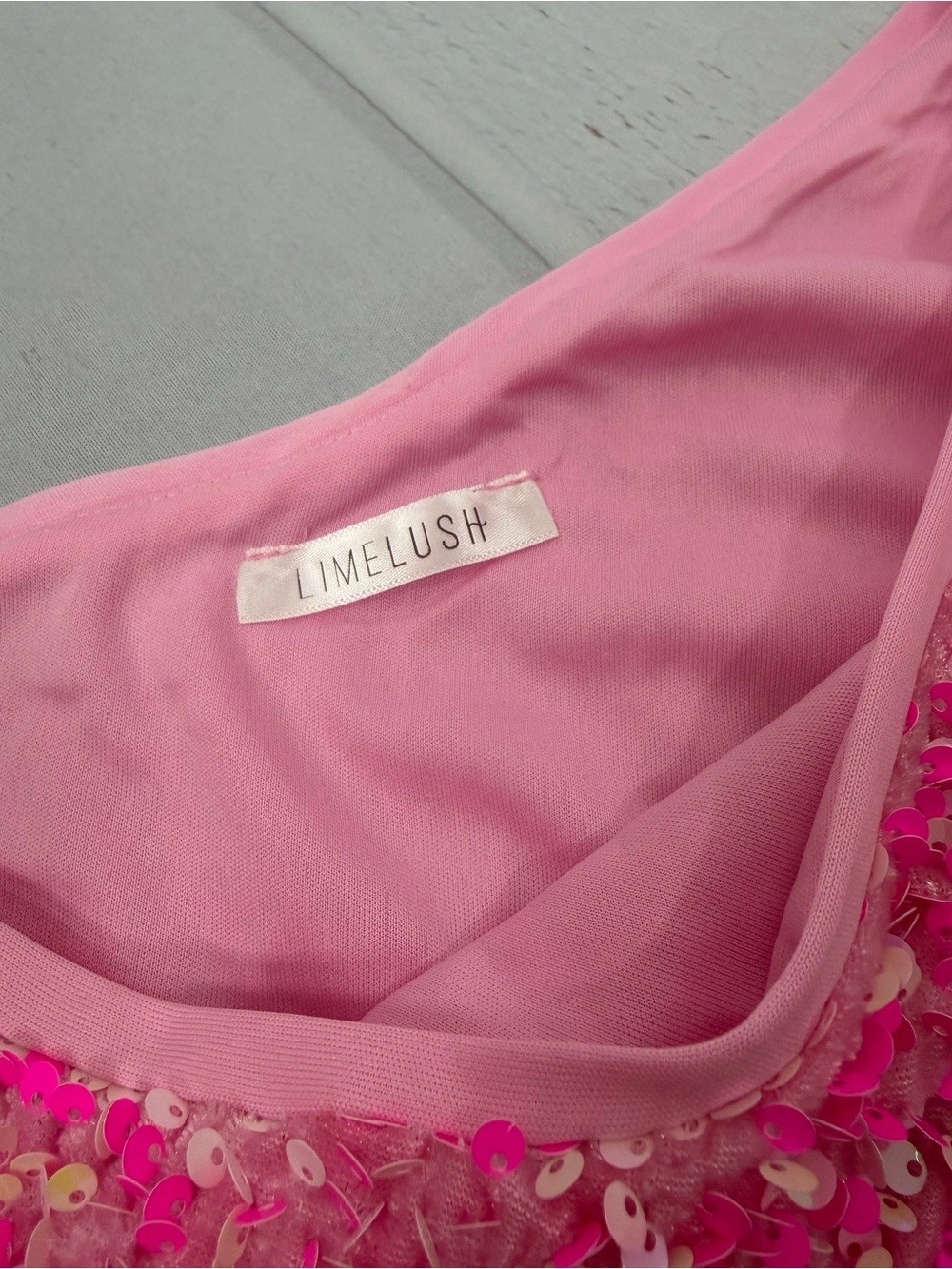 Lime Lush Hot Pink Sequin One Shoulder Mini Cocktail Dress Size Large