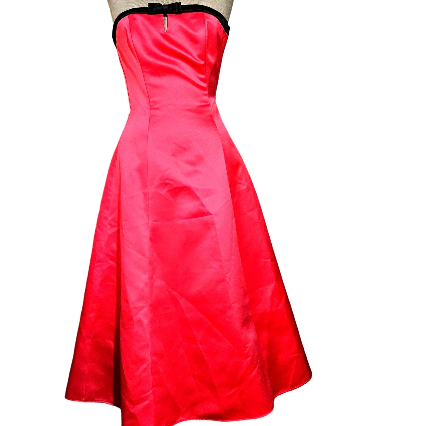 Jessica McClintock for Gunne Sax Pink Satin Strapless Dress Size 1