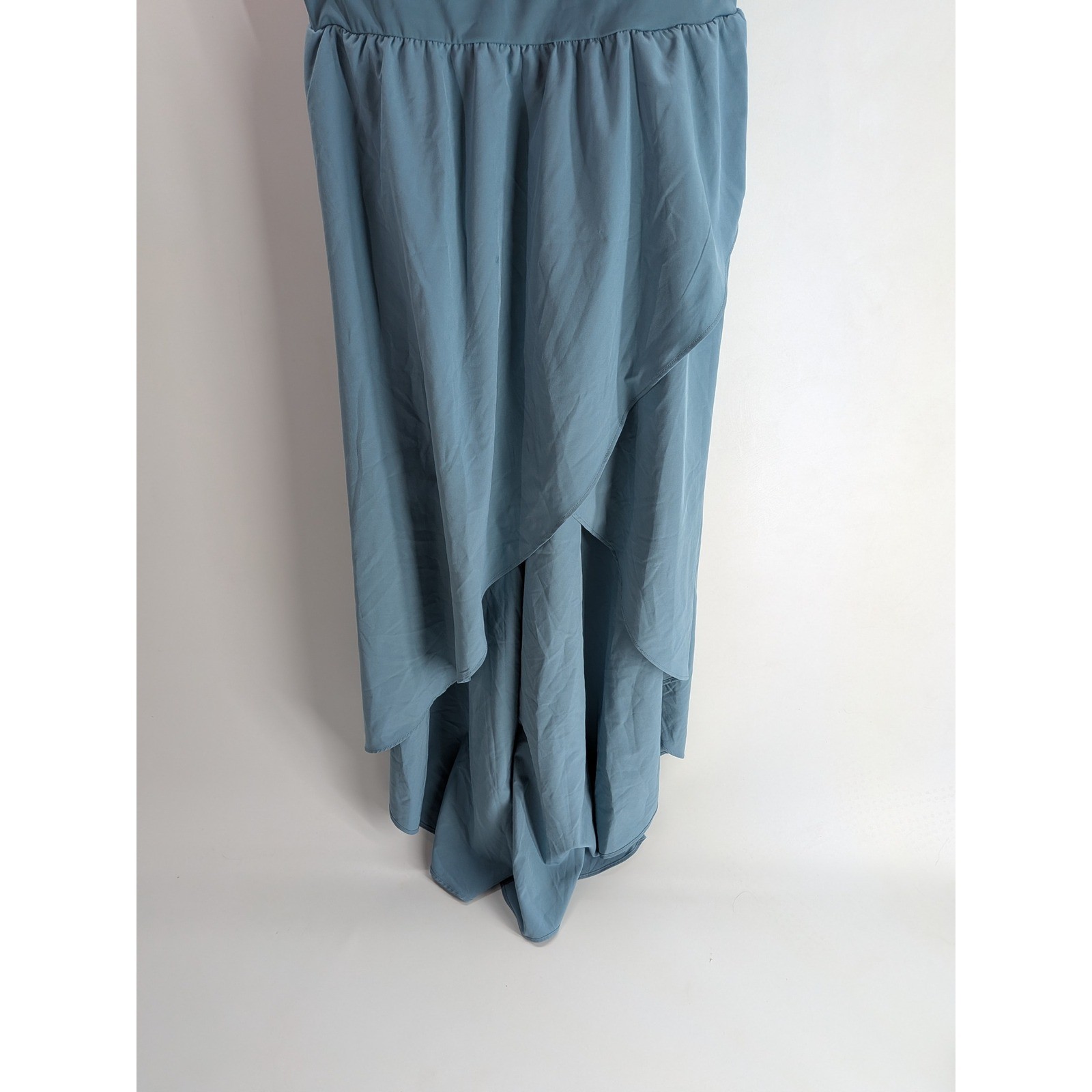 Active Exercise Dress with Built-in Shorts Dusty Blue High Low Tulip Hem Small