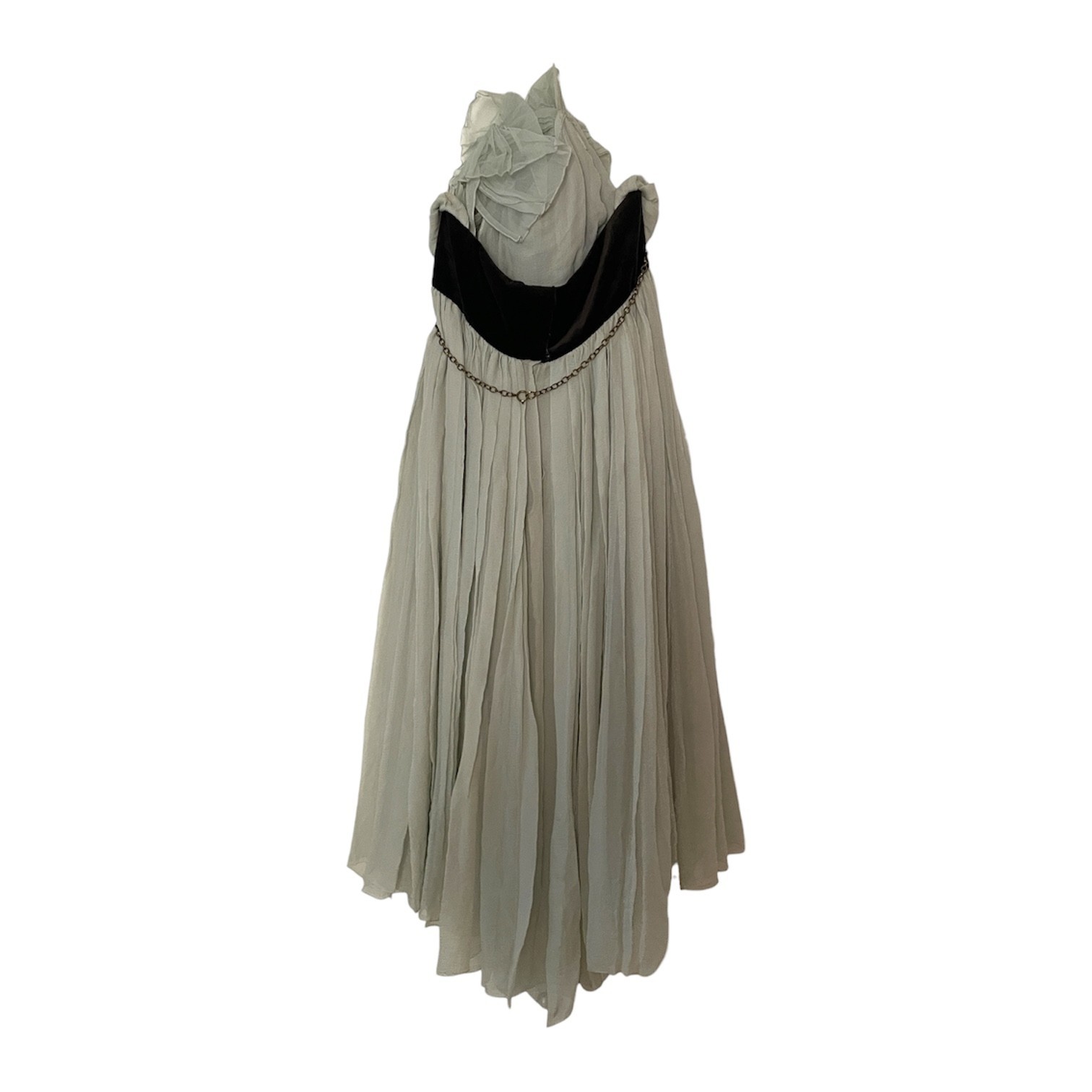 Rare Chloe Fall/Winter 2007 Frothy Pastel Green Embellished Pleated Silk Dress