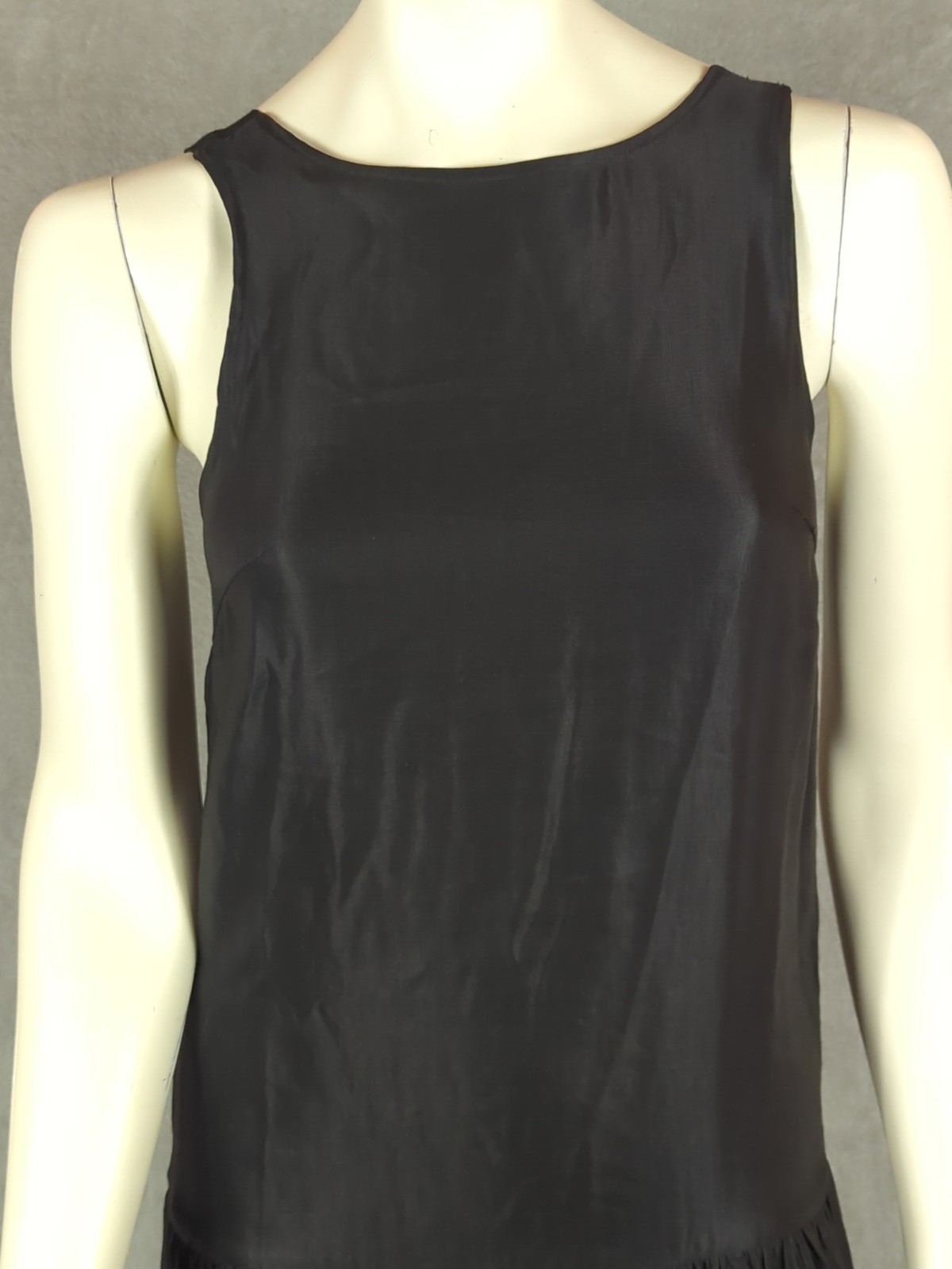 Sancia Drop Waist black cocktail Tank Dress XS Minimalist capsule quiet Luxury