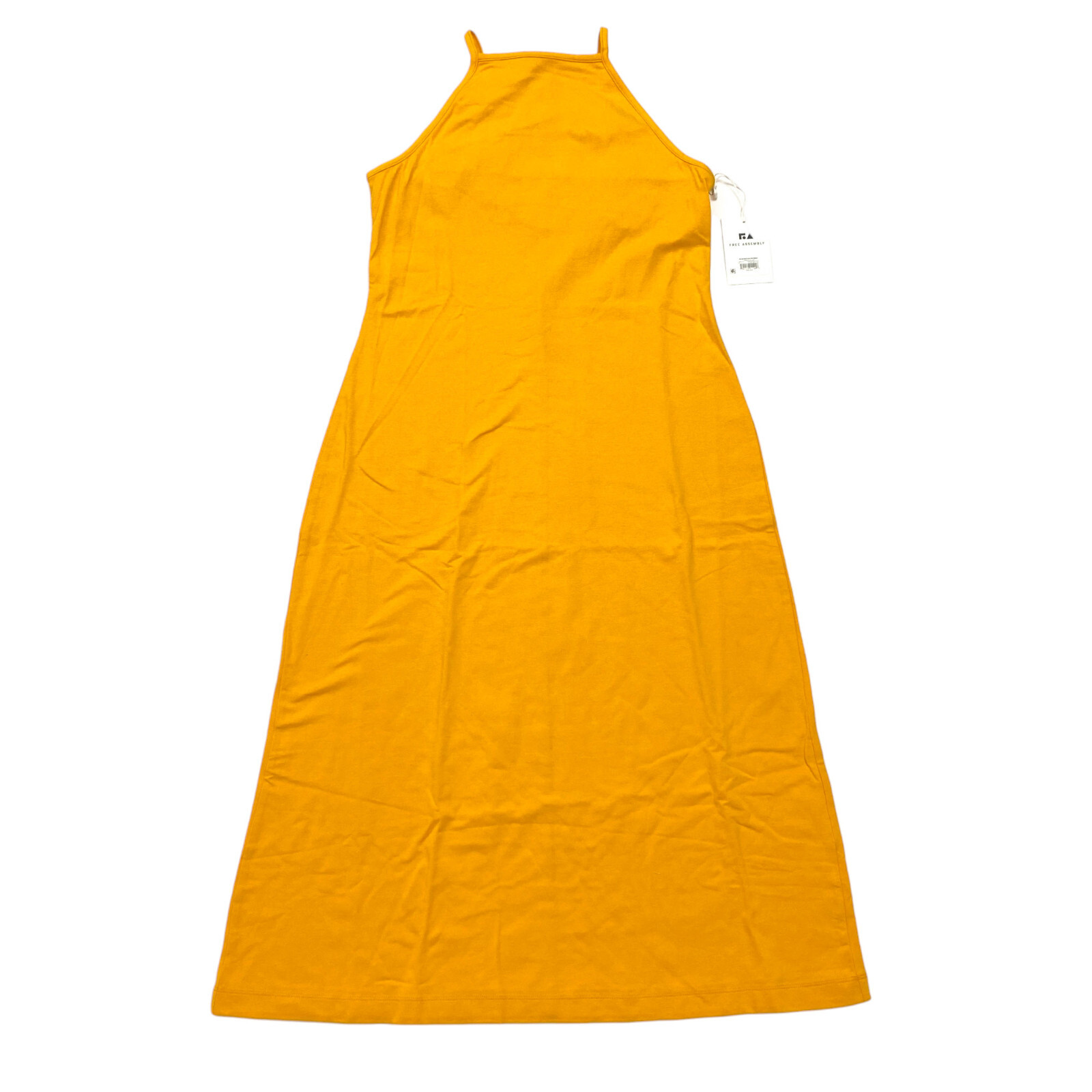 Free Assembly Womens Size M 8-10 Tie Back Halter Dress Cadmium Yellow