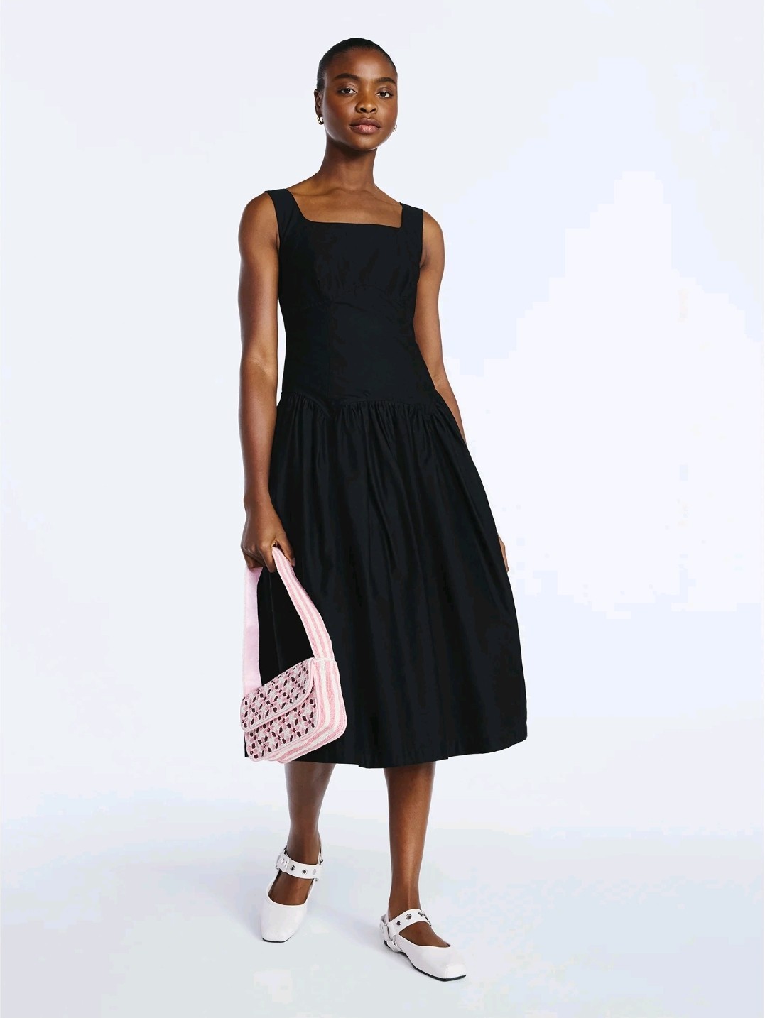 Scoop Women’s Summer Cotton Maxi Dress with Bow Back, Black NWT Size XL 16-18