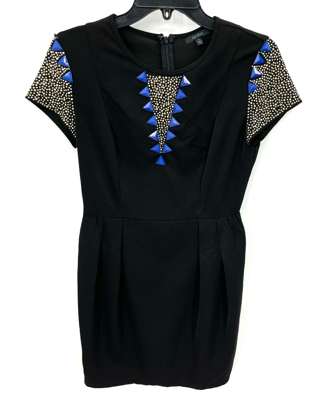 Quinn Dress Womens Small Black Beaded Grunge 90s Designer Goth Retro Witchy