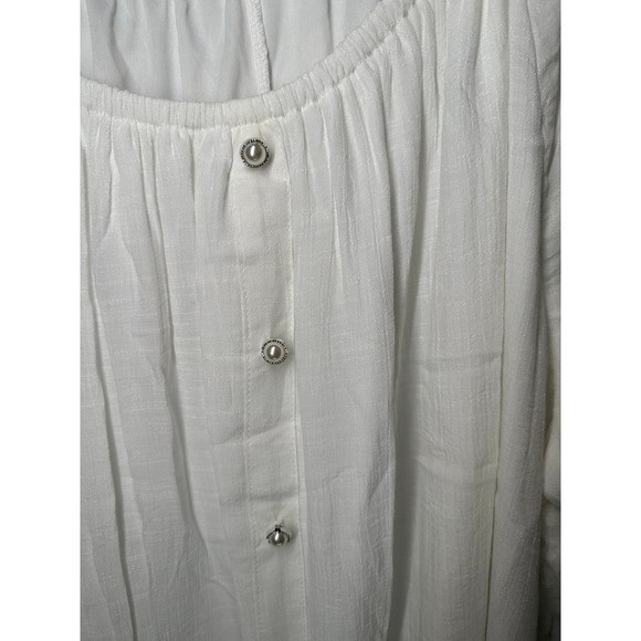 White Tie Sleeve Midi Dress Plus Size 26/28 NWOT Fully Lined