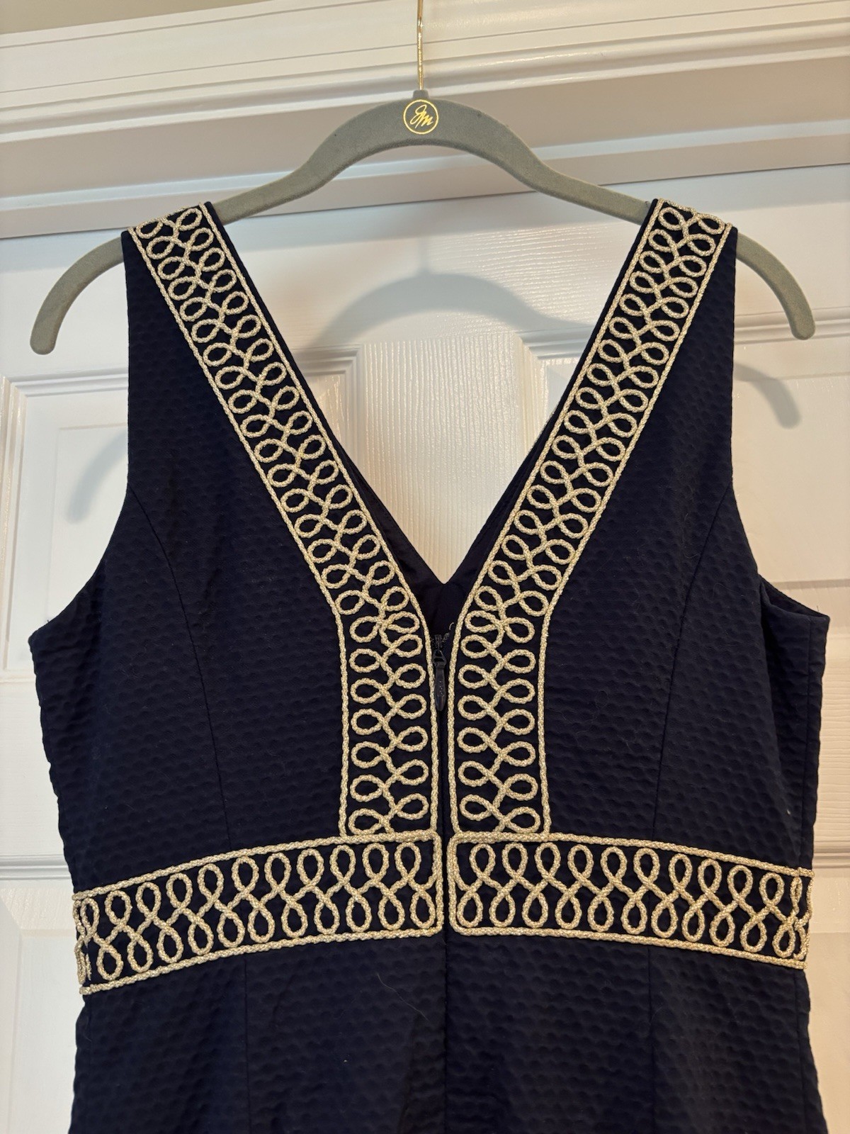 Lilly Pulitzer Aveline Shift Dress True Navy and Gold Size 2