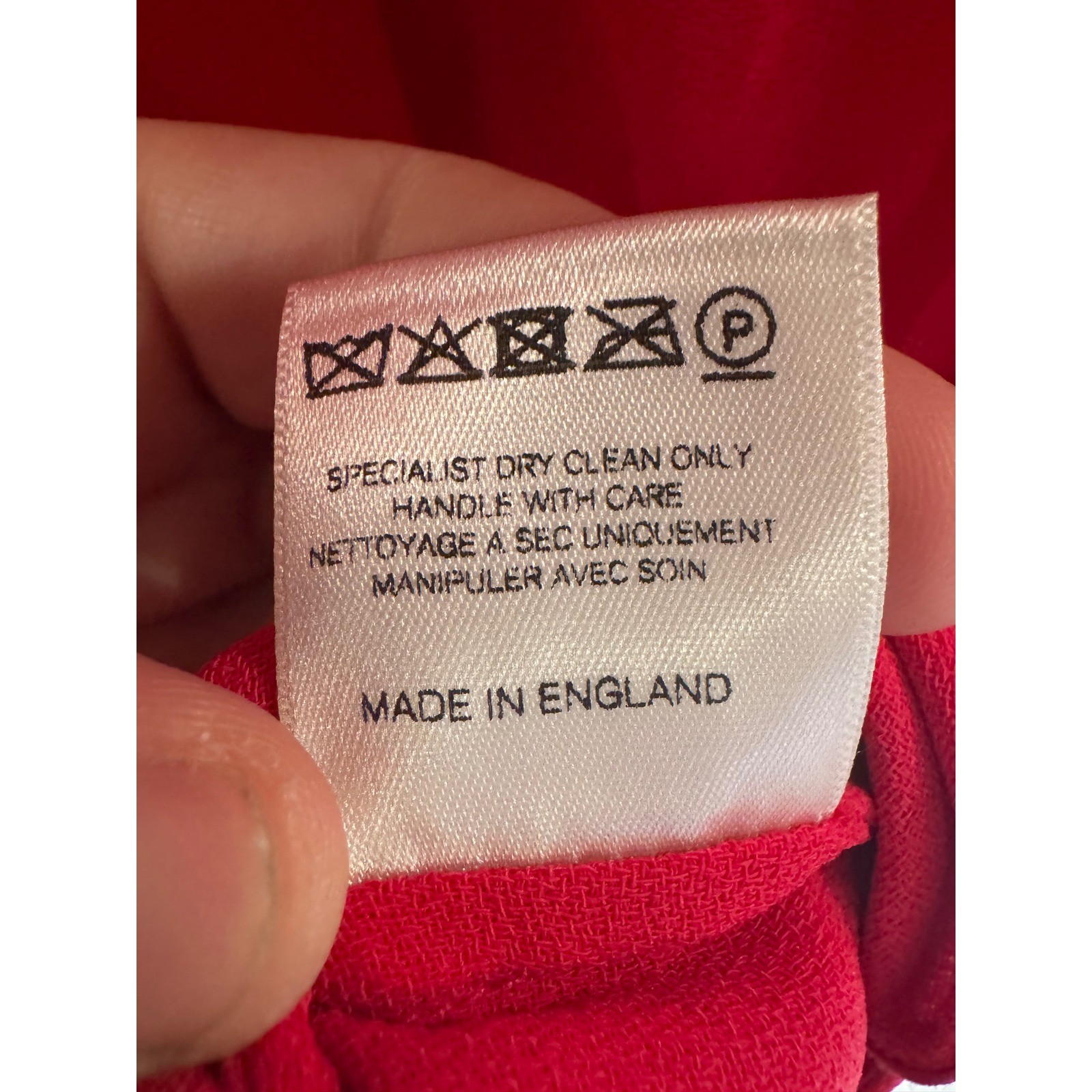 Edeline Lee Red Cape Dress Size 8 Midi Cocktail Formal UK Made Designer
