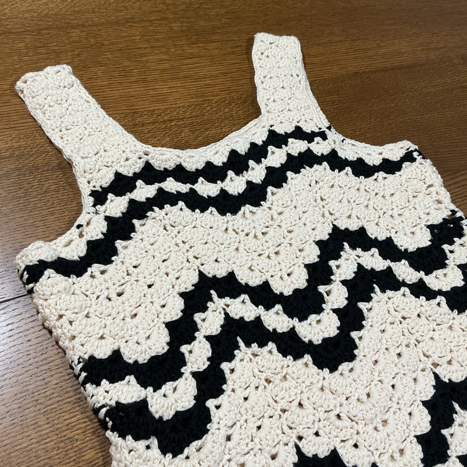 VICI Endless Vaycay Cover Up Crochet Mini Dress Sleeveless Chevron Women’s Sz M