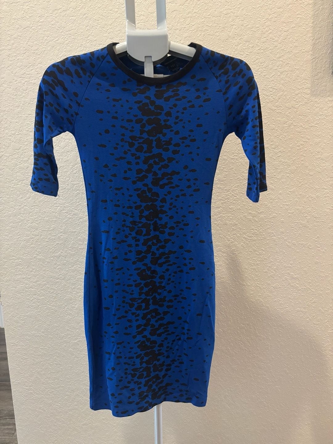 French Connection Ombre Bark Jersey 3/4 Sleeve Animal Print Dress