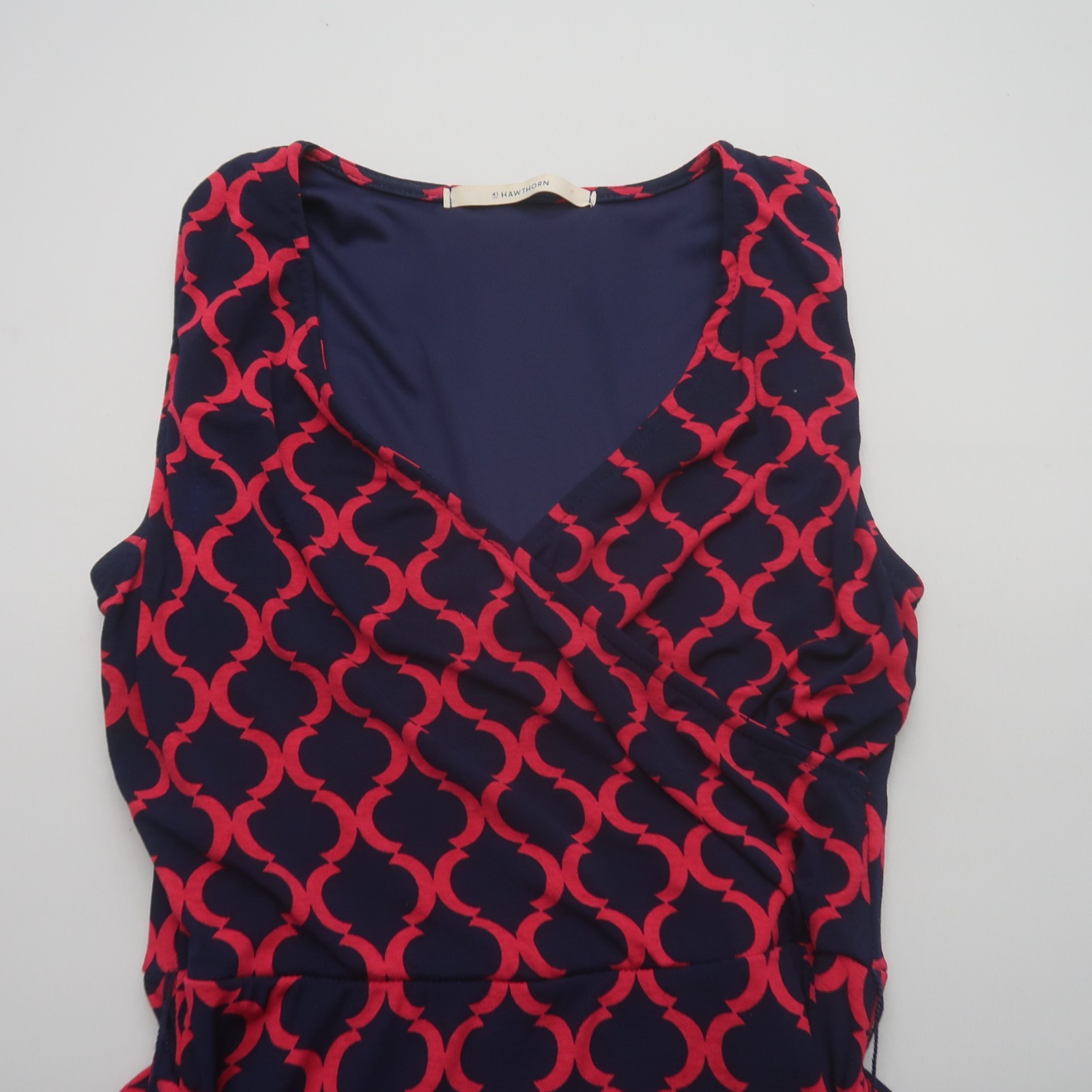 41 Hawthorne Faux Wrap Dress Size Medium Stretchy Knit Non Wrinkle Travel Mod