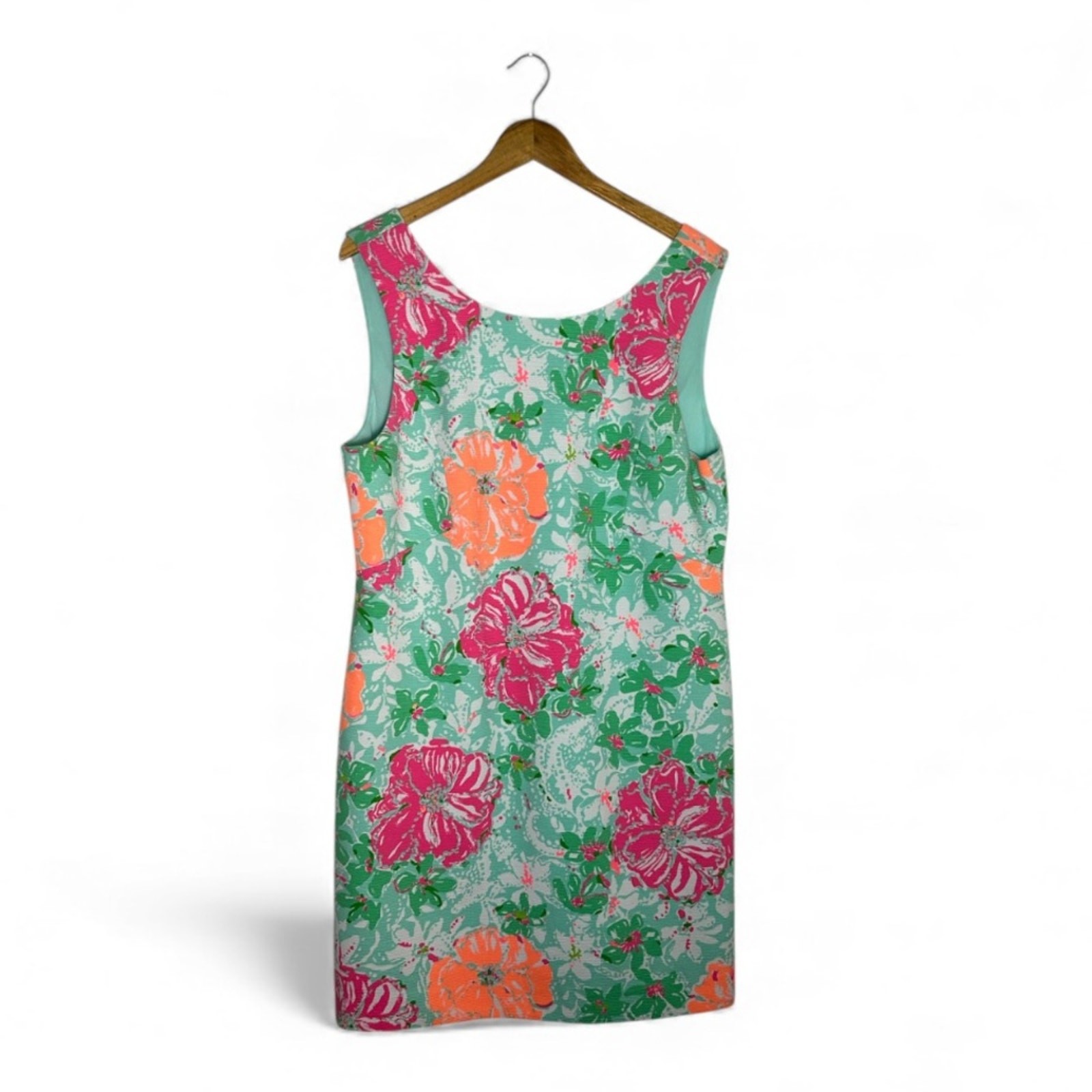 Lilly Pulitzer Eden Poolside Blue Beach Walk A-Line Shift green Dress Size XL