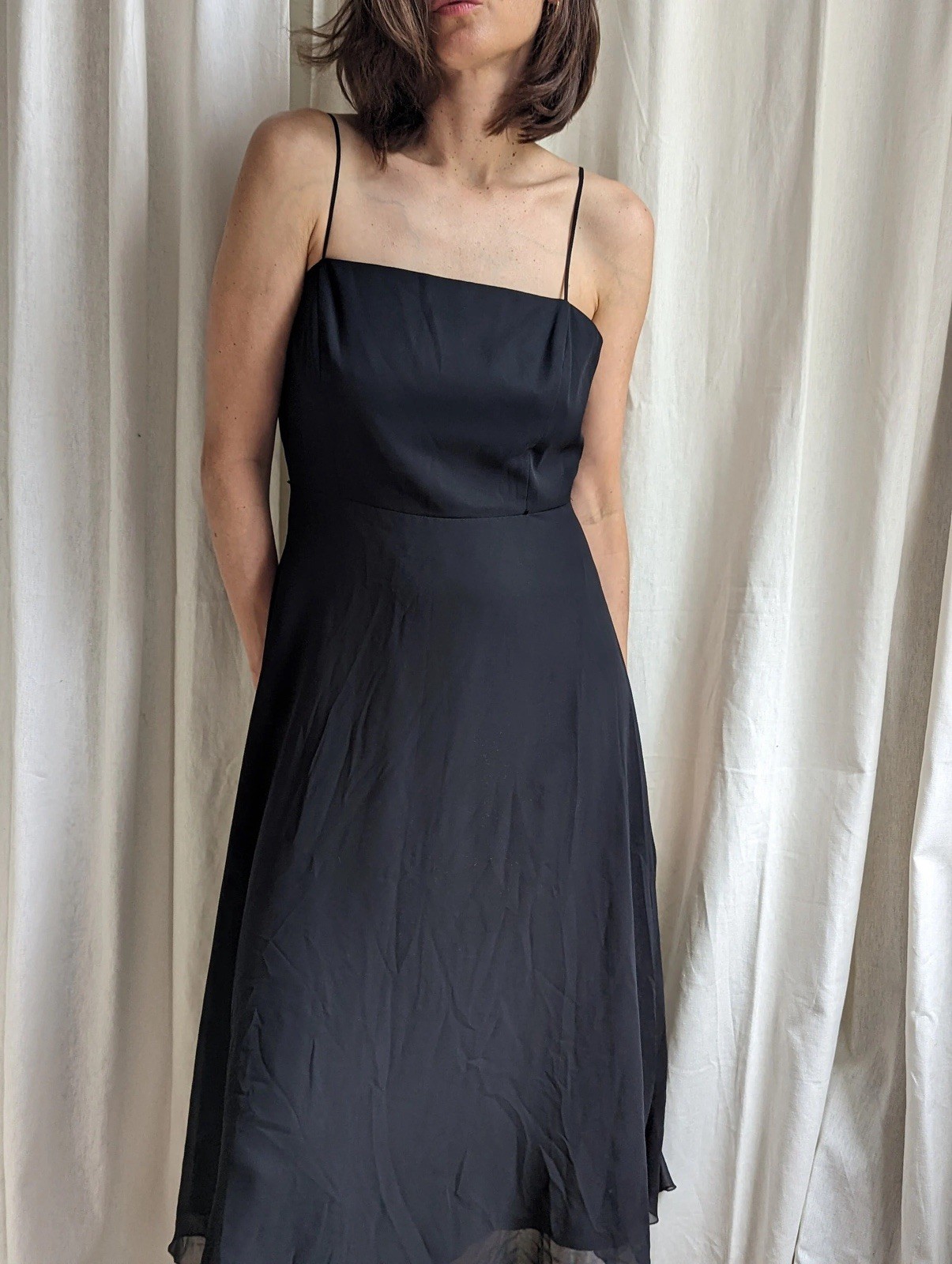 Stenay Women’s Black Ball Gown Y2K Empire Waist Lined Maxi Sz 12 Sexy LBD 90’s