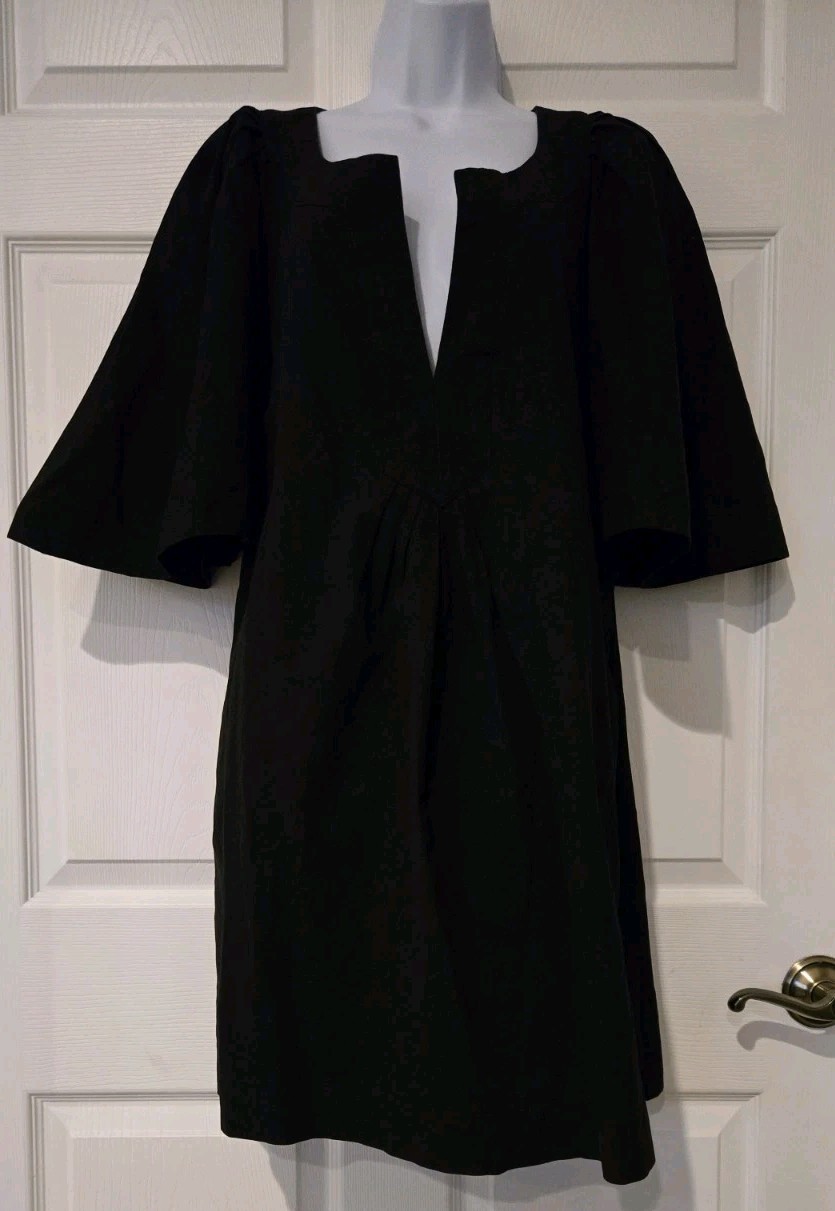 Pomander Place By Tuckernuck Black Pleated Flutter Sleeve Swing Dress Sz XXL