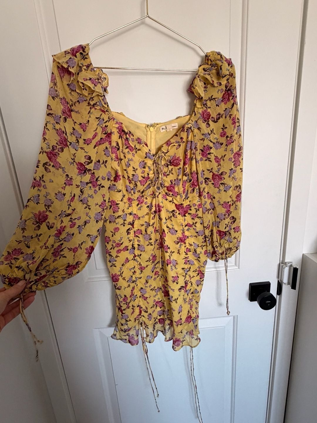 For Love & Lemons Beaumont Cinched Ruffle Mini Dress