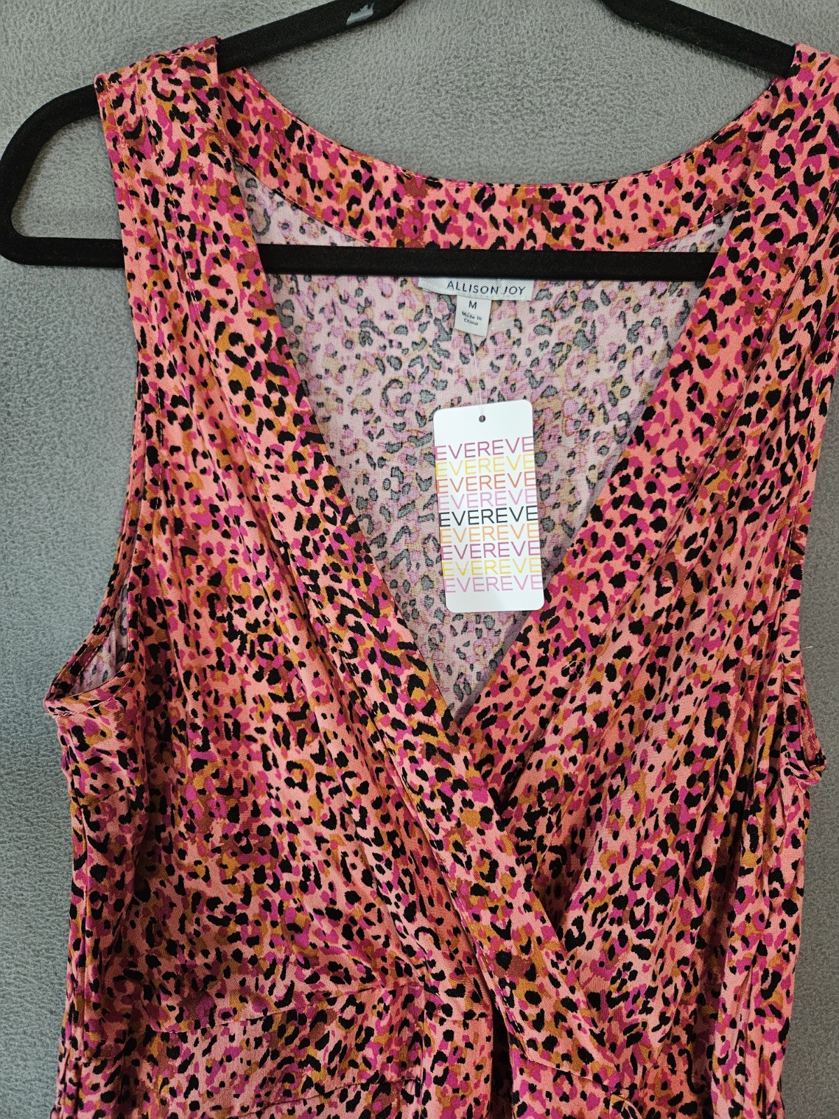 NWT Evereve Allison Joy Womens Medium Maxi Dress Wrap Pink Cheetah Glenna Tank