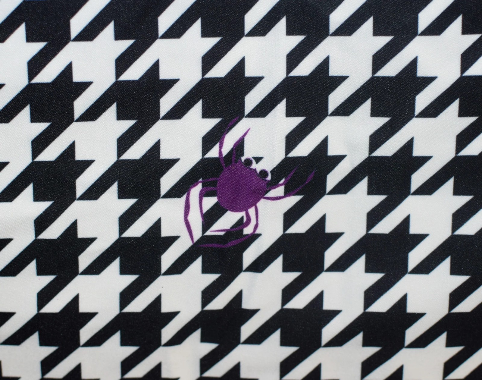 NWT UNIQUE VINTAGE Black Houndstooth & Purple Spiders Darcy Swing Dress-S