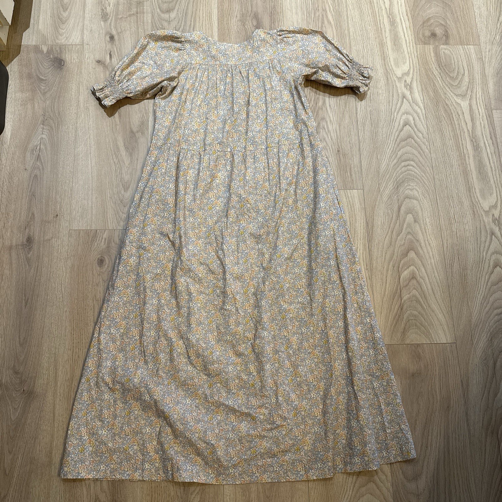 Size XS NWOT Oak Meadow Floral Midi Dress Holly Bonnie Blue Sold Out Cottagecore