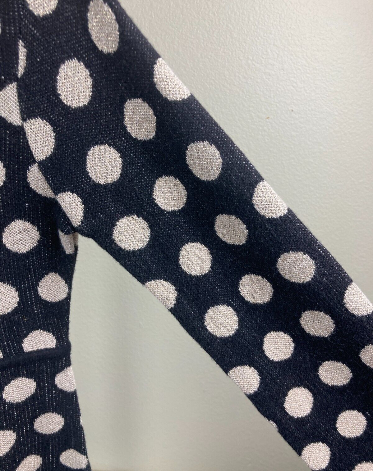 Kensie Girl Black & White Polka Dot Sweater Dress Zipper Long Sleeve Cute Size S