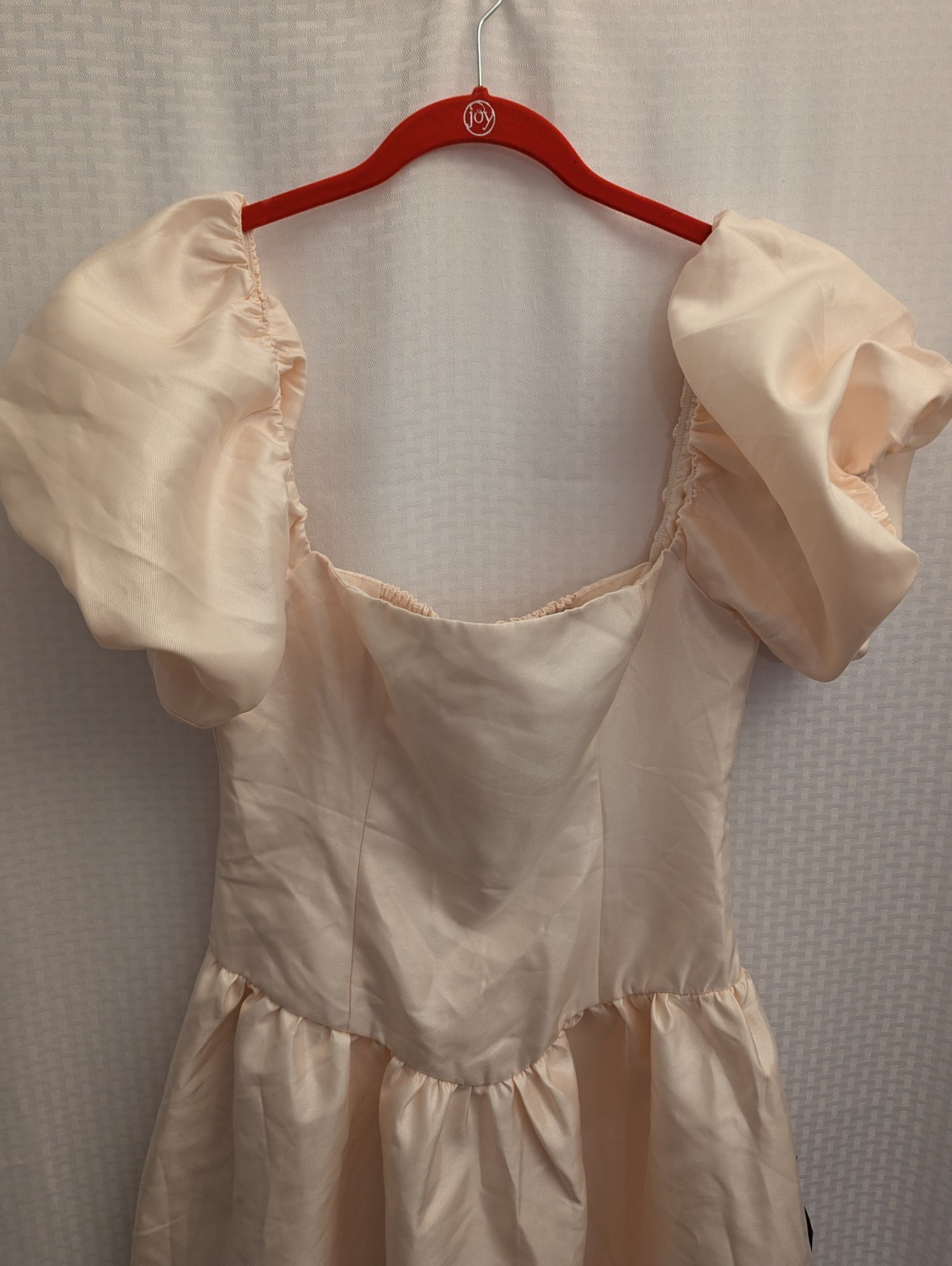 Lulus Women’s Size Large Charm Cream Taffeta Puffed Sleeve Midi Dress