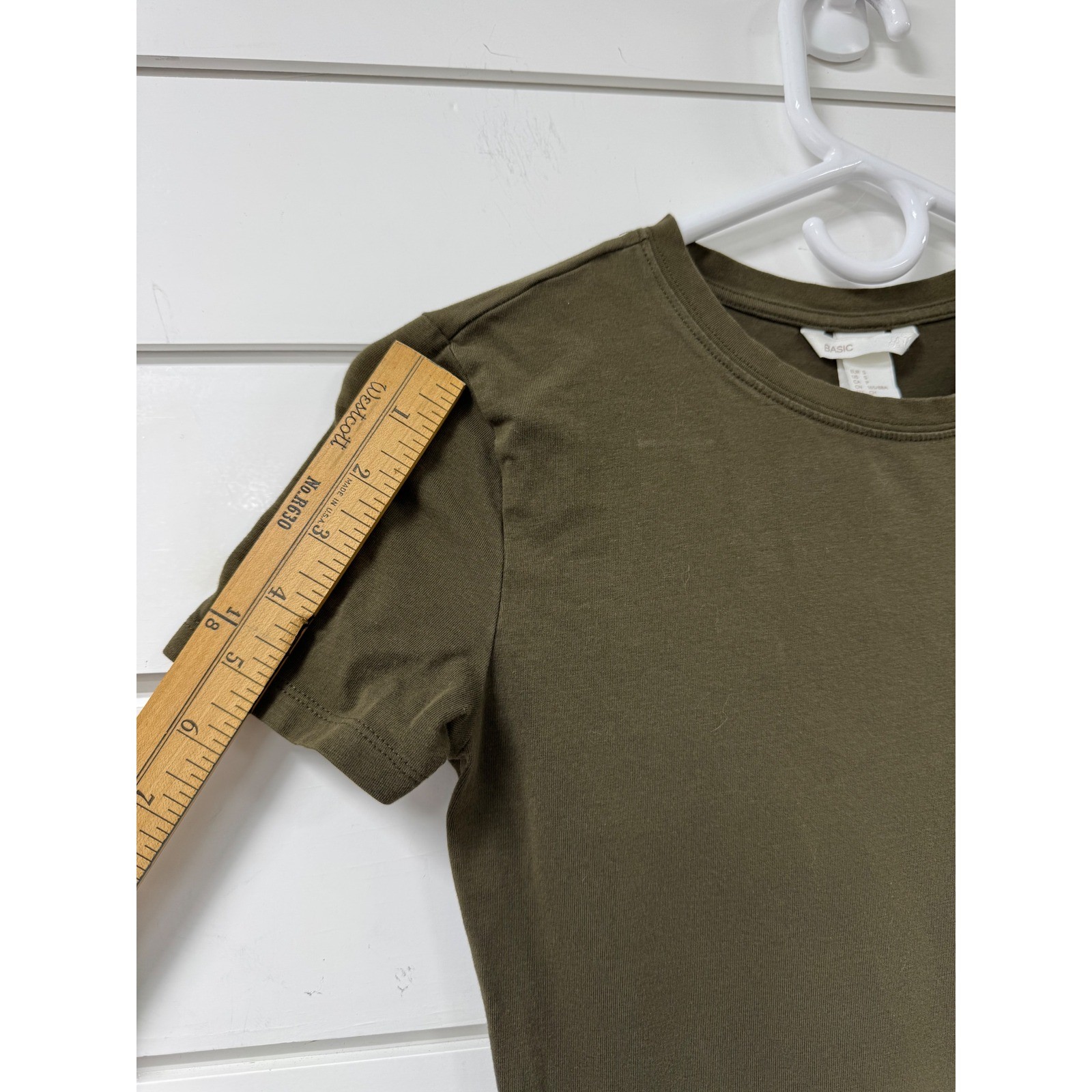 HM Basic Womens Olive Green Short Sleeve Crew Neck Bodycon T-Shirt Dress Small
