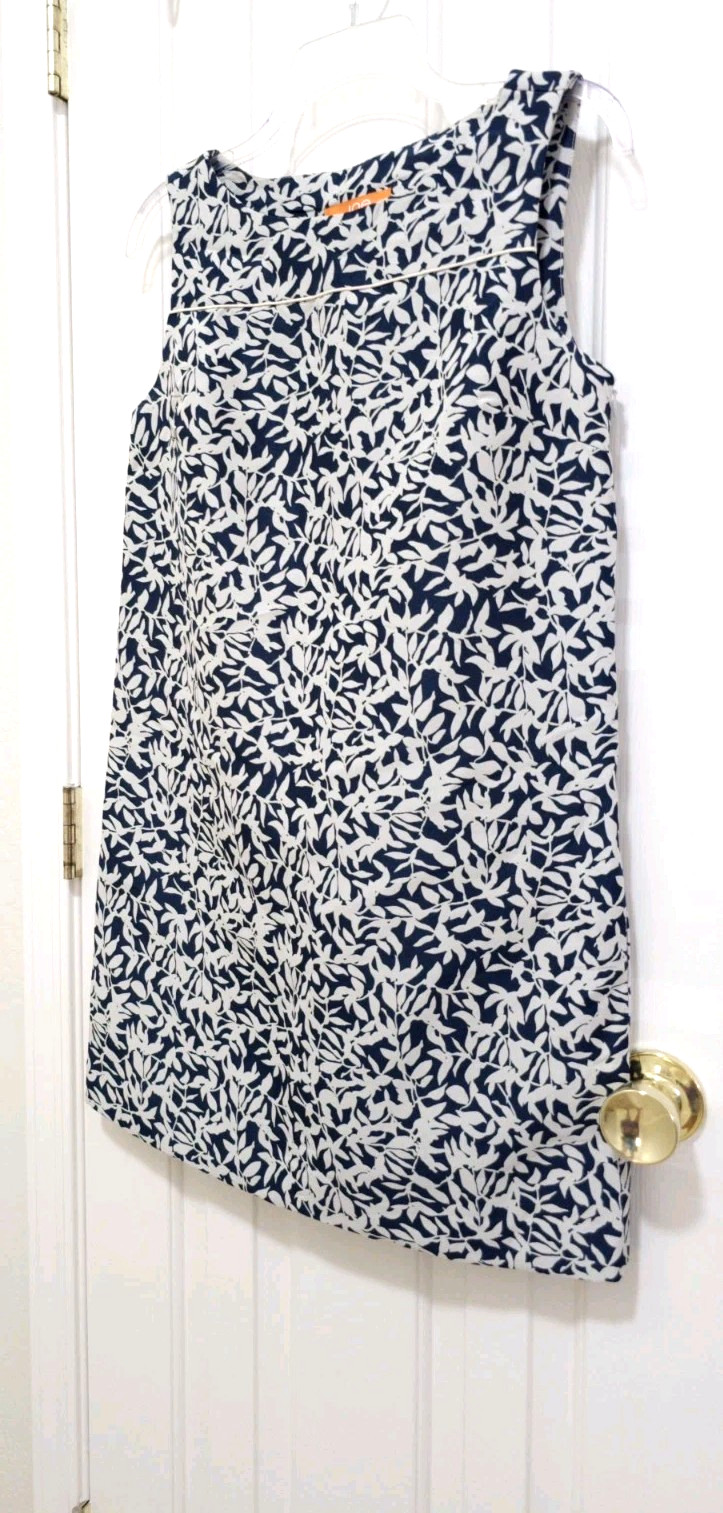 Womens Joe Fresh A Line Sleeveless Sheath Dress Small Blue Gray Side Zipper EUC