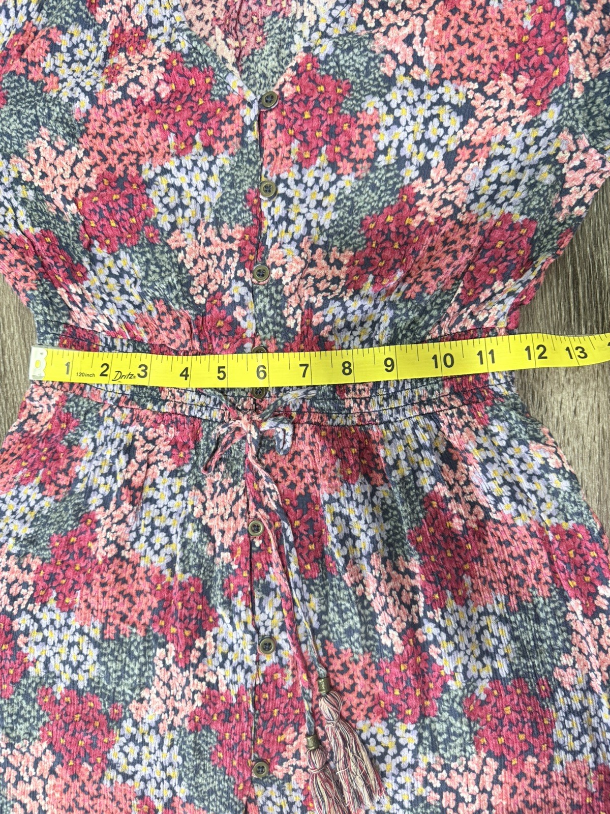 Knox Rose Medium 100% Rayon Button Flowy Midi Below Knee Dress Floral Red Size S