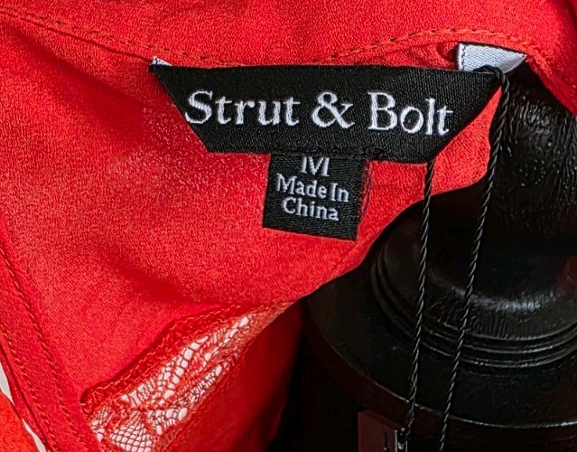 Strut & Bolt Red Prom / Wedding Guest Long Dress Size Medium