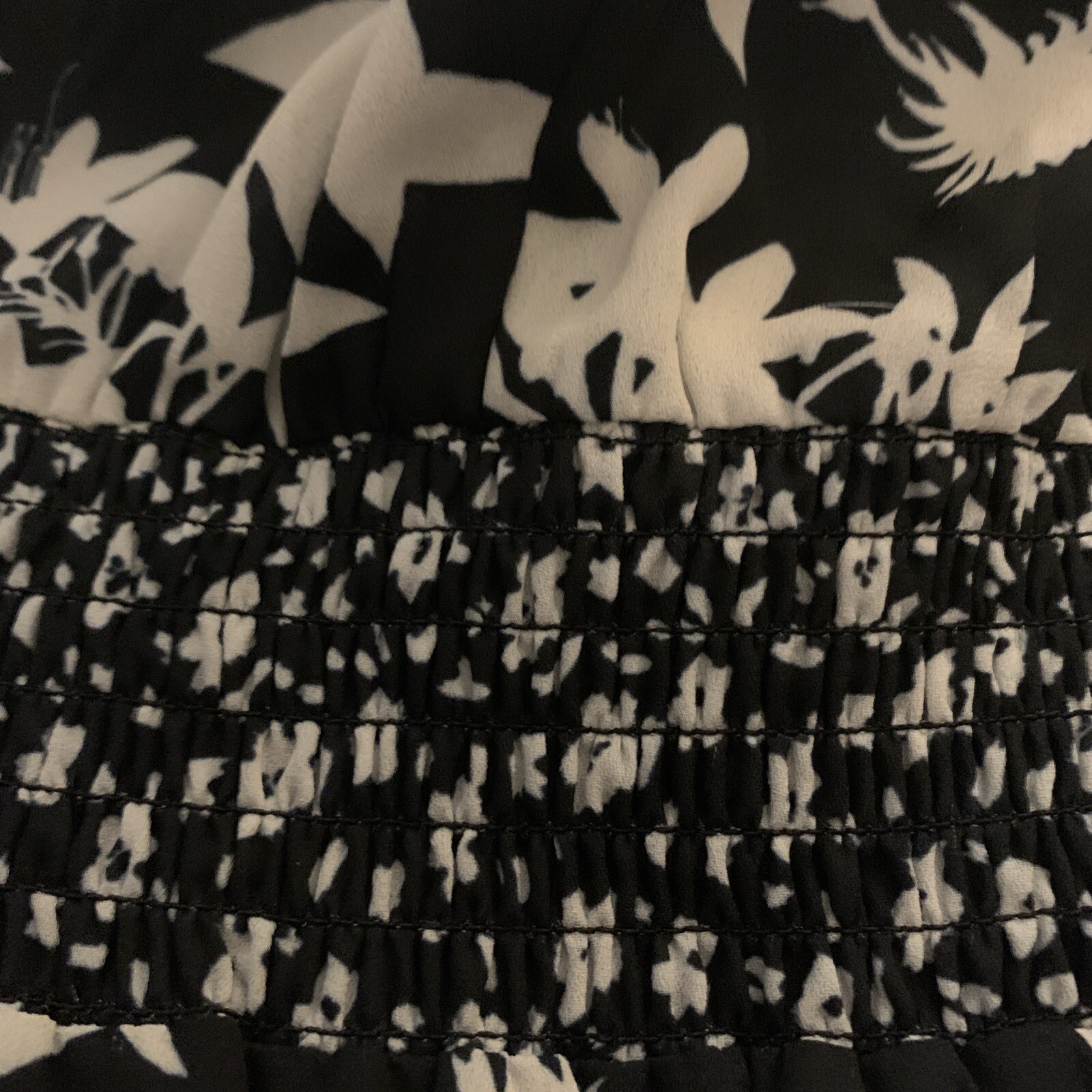 Sam Edelman Dress Women’s Medium Black White Botanic Tie Neck Printed Floral