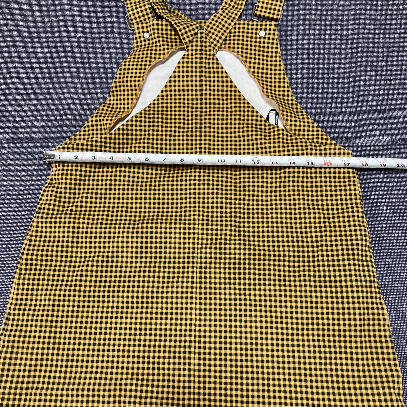 Forever 21 Overall Checkered Mini Dress Size L Yellow And Black