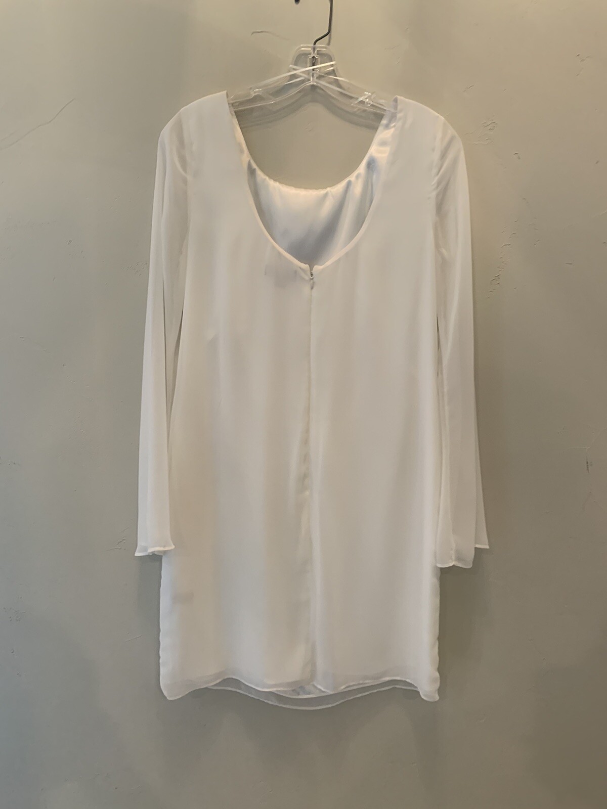 NWT Allen B Ivory Sequined Shift Dress, Size 10