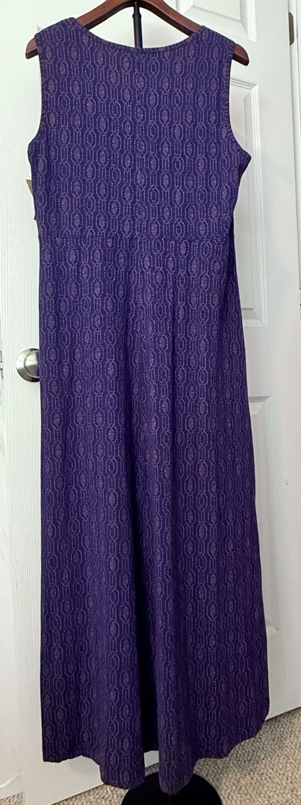 NWT Duluth Trading Maxi Dress Womens Sz Large Navy & Coral To ‘n’ Flow High Low