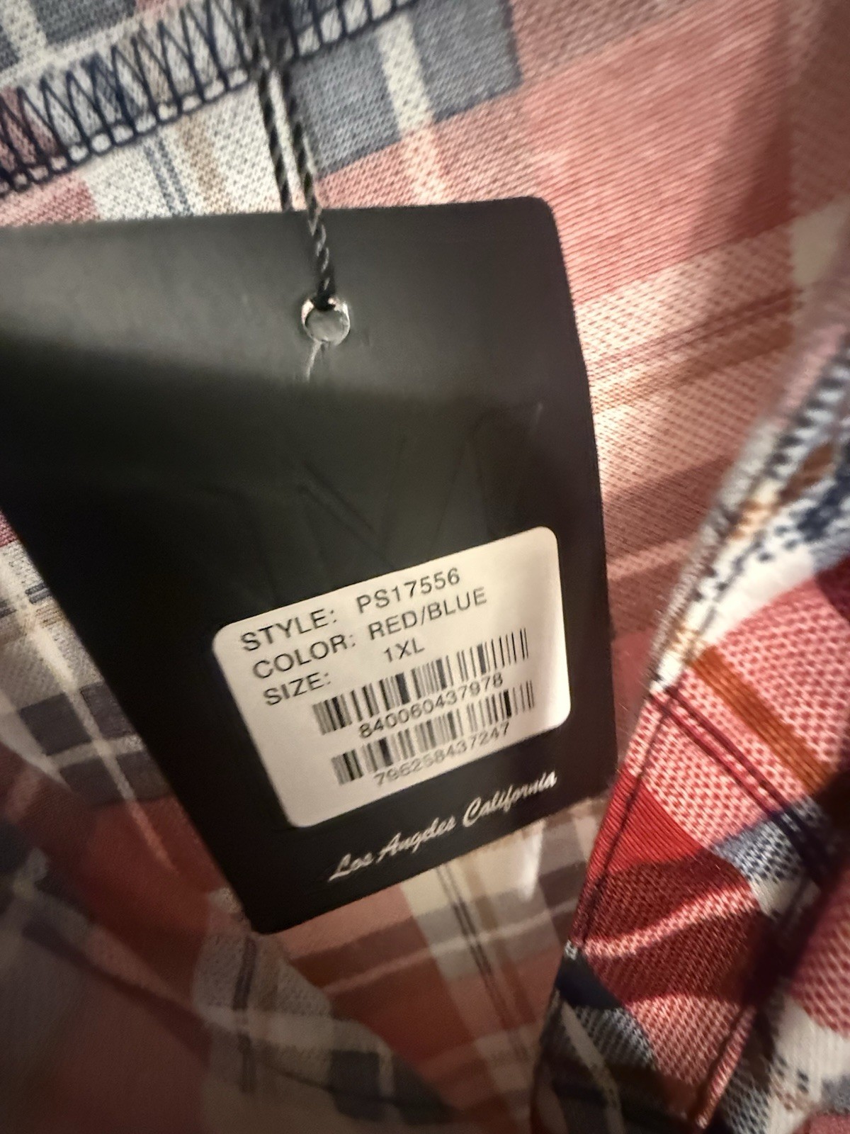 White Mark Red Plaid Oversized Very Soft Shirt, Size 1XL NWT