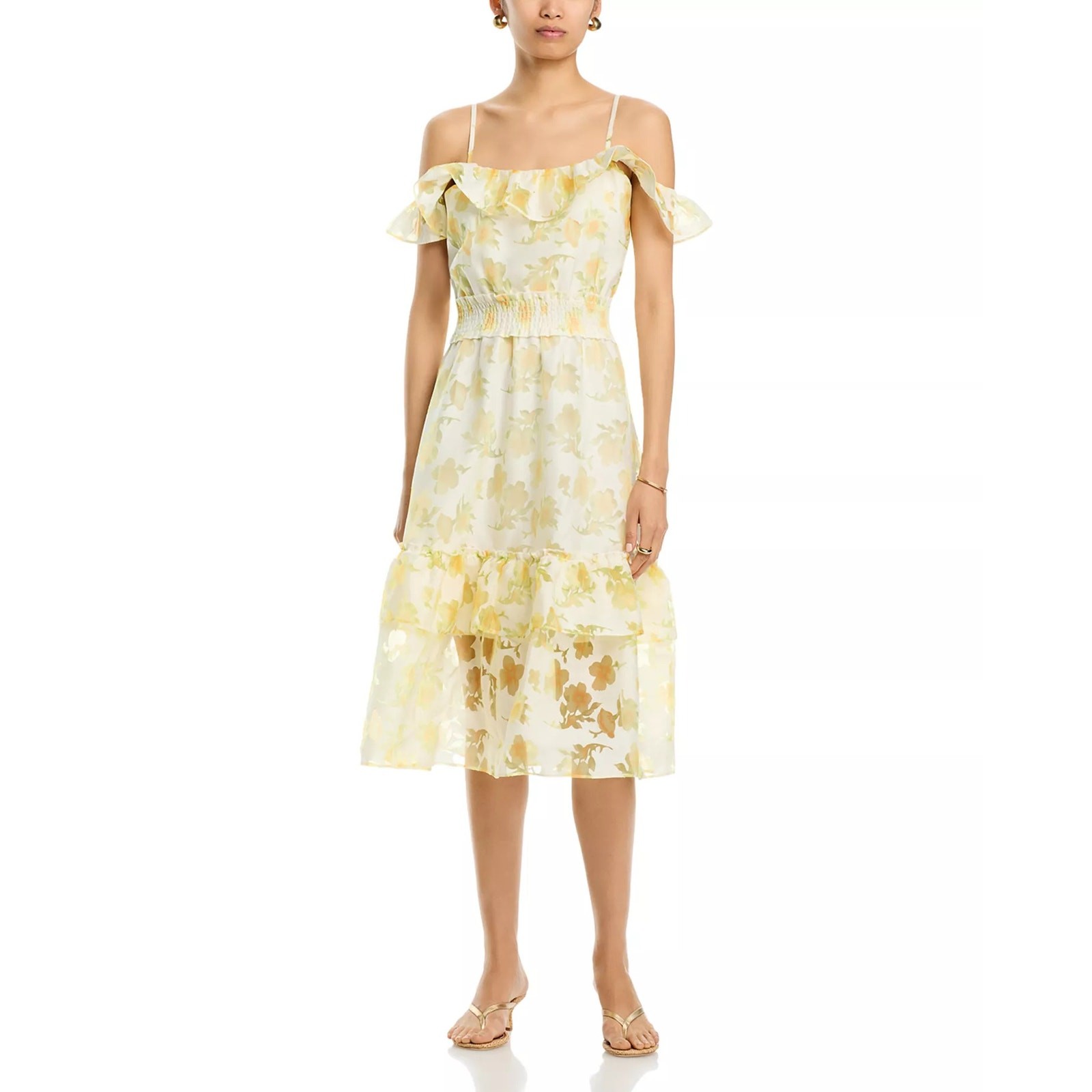Layered with Love Edie Ruffle Midi Dress, Off The Shoulder, New with Tags, Sz S
