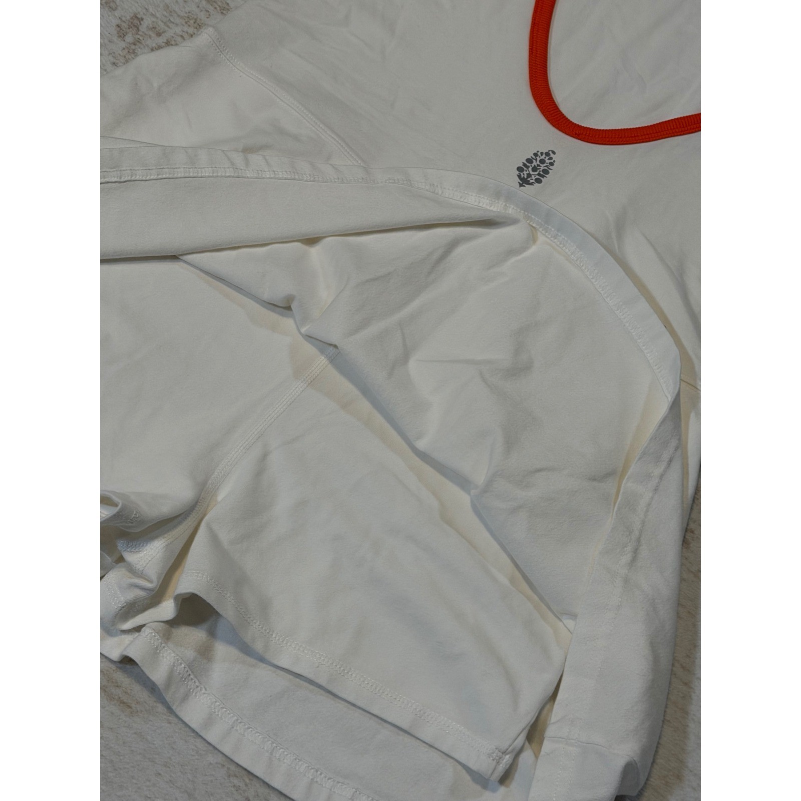 FP Movement Free People Hot Shot Exercise Dress White Red Trim Large Activewear