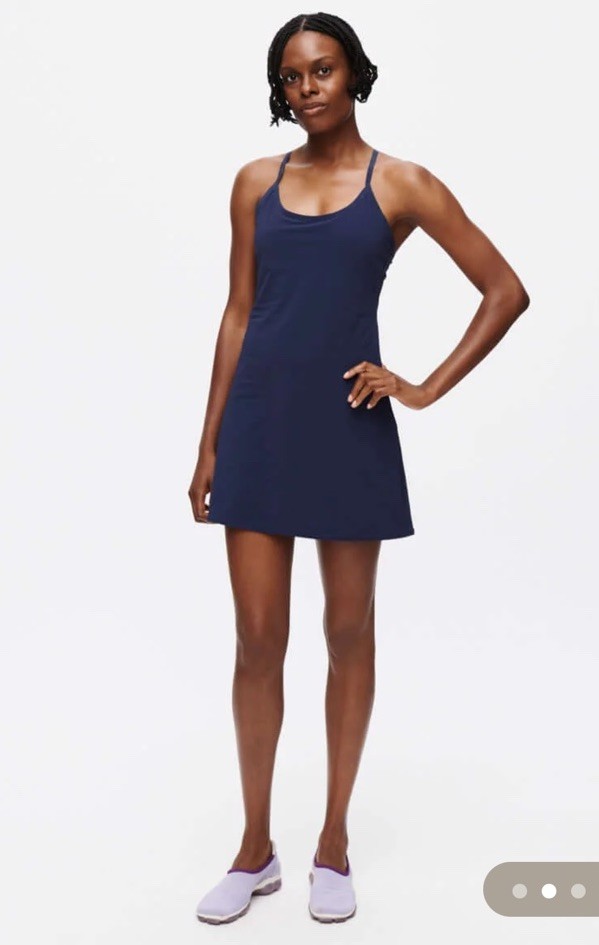 Outdoor Voices Womens The Exercise Dress In Navy Blue, Built In Shorts, M